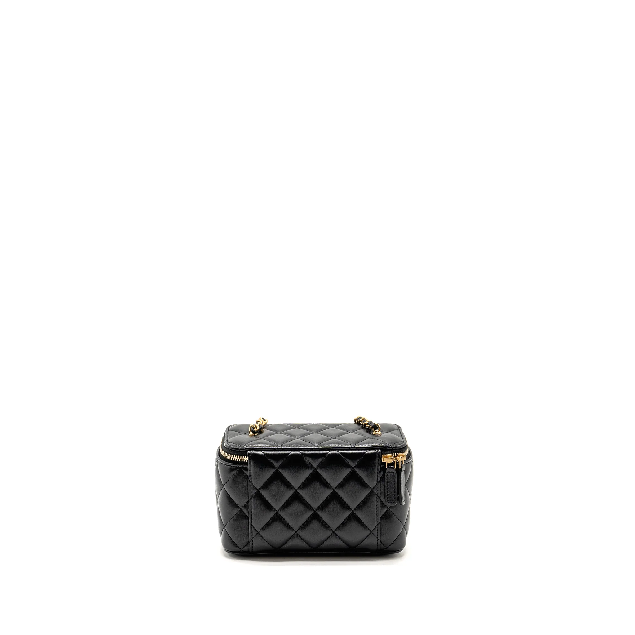 Chanel 24a Long Vanity Case With CC Logo Adjustable Chain Lambskin Black GHW(microchip) - Image 2