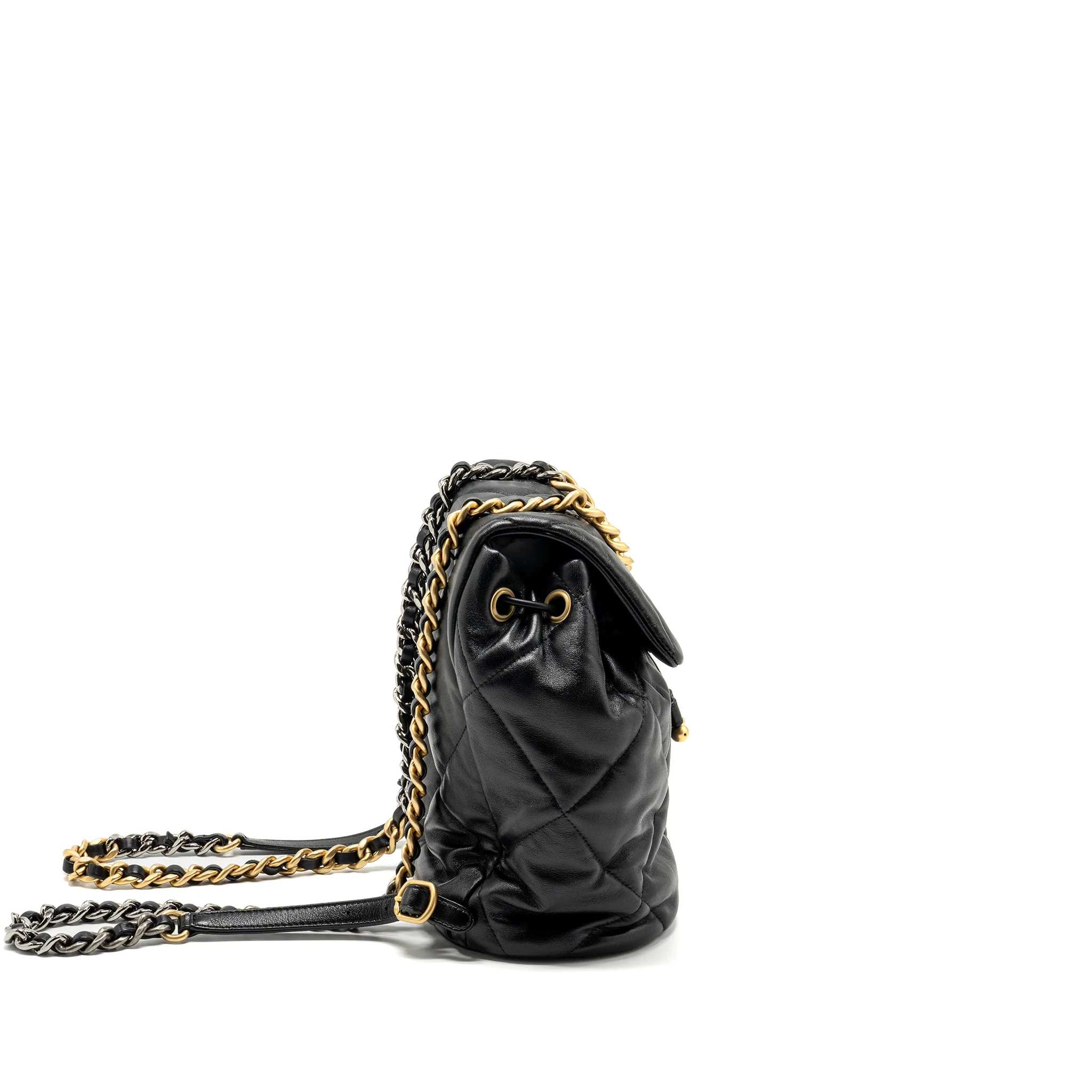 Chanel 24C 19 Backpack Shiny lambskin black Multicolour Hardware(microchip) - Image 3