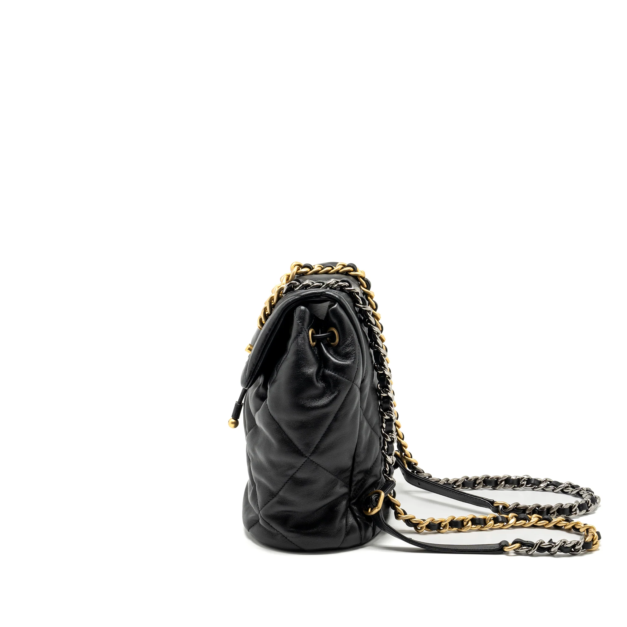 Chanel 24C 19 Backpack Shiny lambskin black Multicolour Hardware(microchip) - Image 4