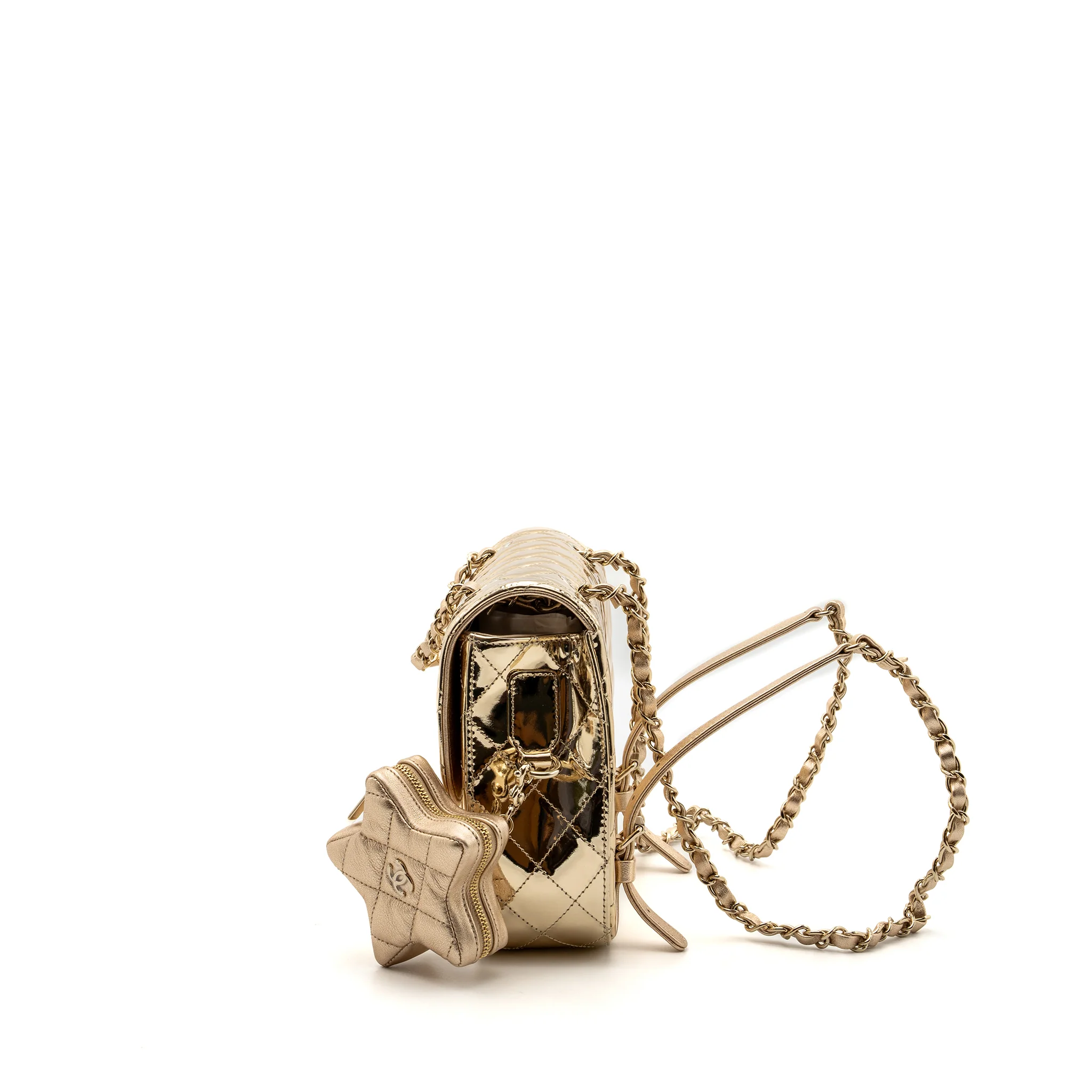 Chanel 24c Backpack With Star Patent Gold LGHW (microchip) - Image 4