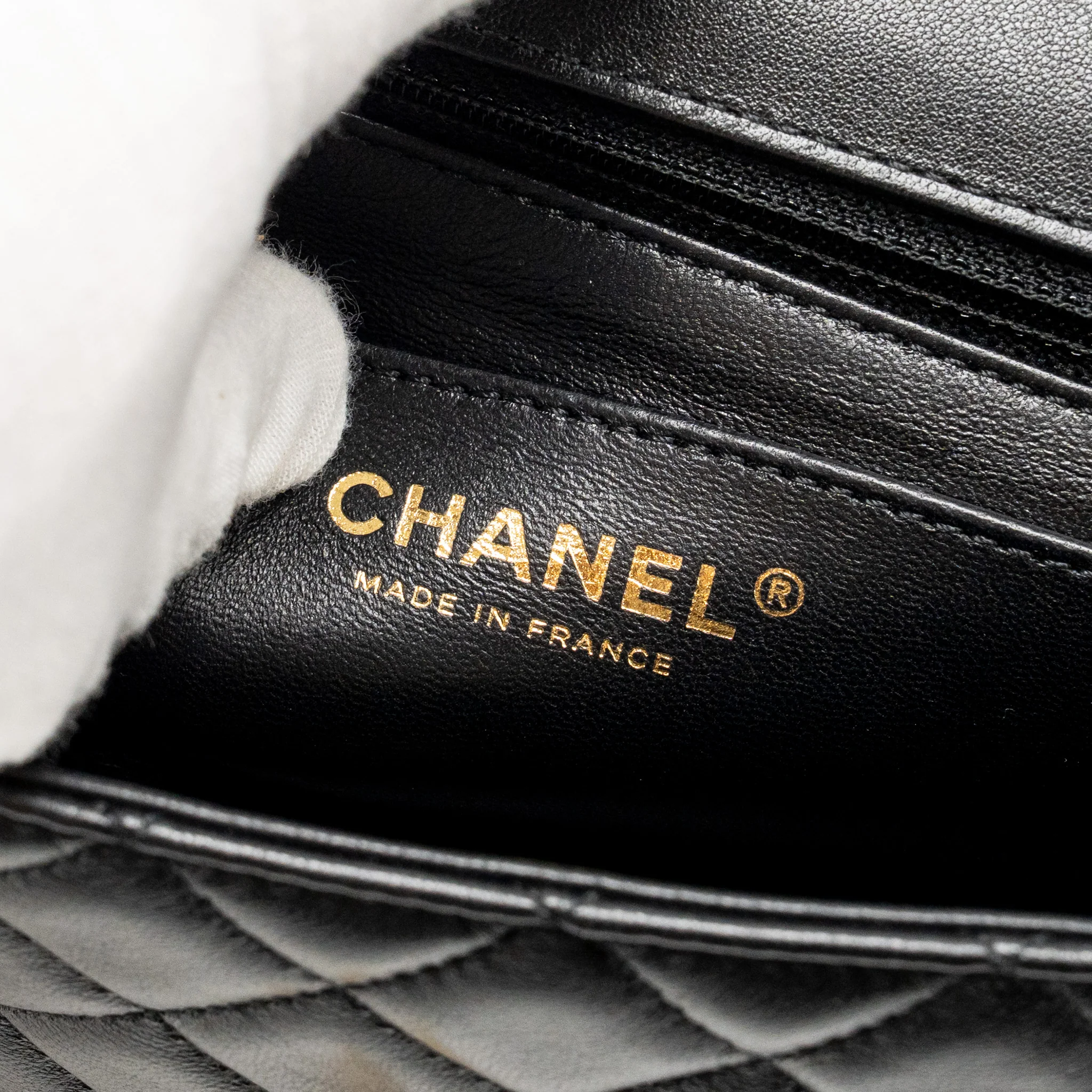 Chanel 24c Detail Top Handle Flap Bag Lambskin Black GHW (microchip) - Image 17