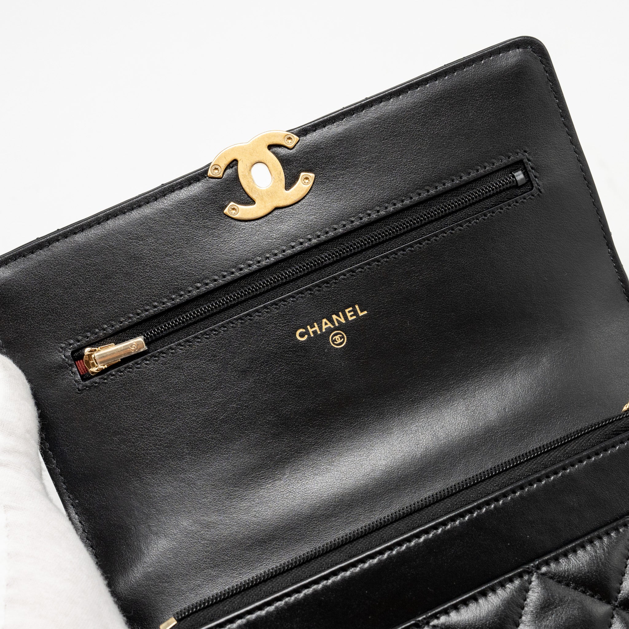 Chanel 24c Gold Crush Wallet On Chain Calfskin Black GHW(microchip) - Image 13