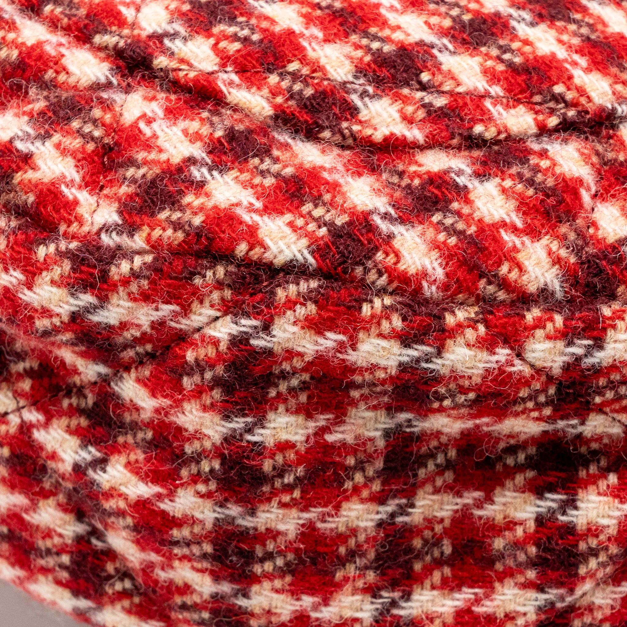 Chanel 24n Grand Sac Hobo Bag Houndstooth Tweed Red GHW (microchip) - Image 12