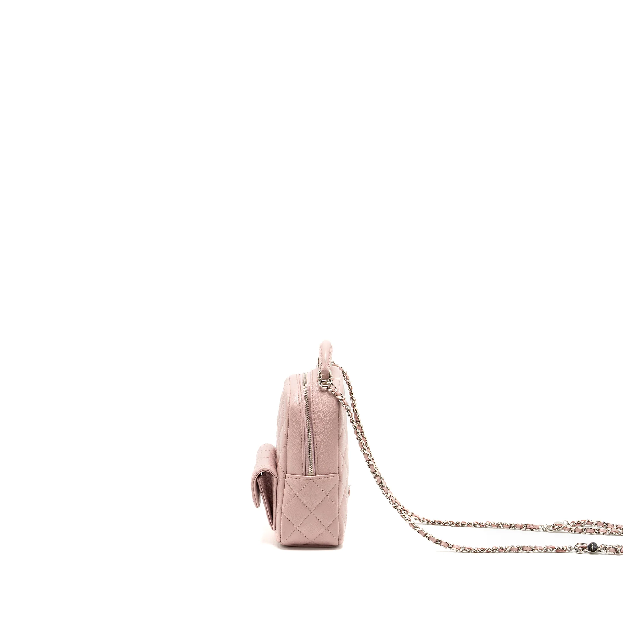Chanel 24P Classic mini Backpack Caviar Light Pink SHW (Microchip) - Image 4