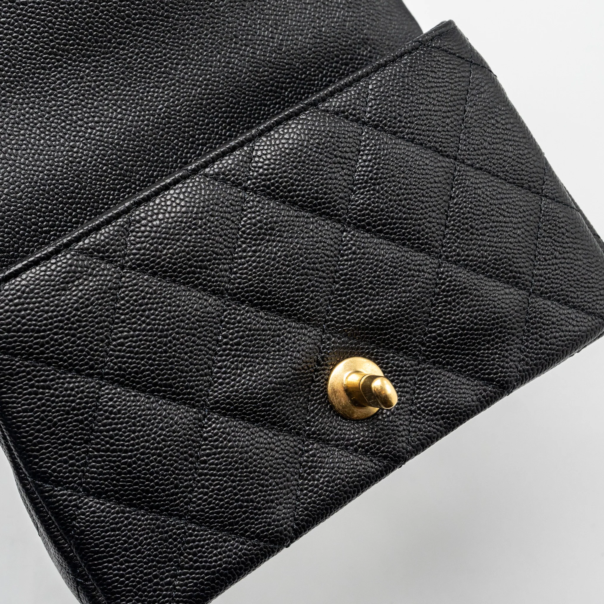 Chanel 24p Coco Love Mini Flap bag Adjustable Chain Caviar Black GHW (Microchip) - Image 11