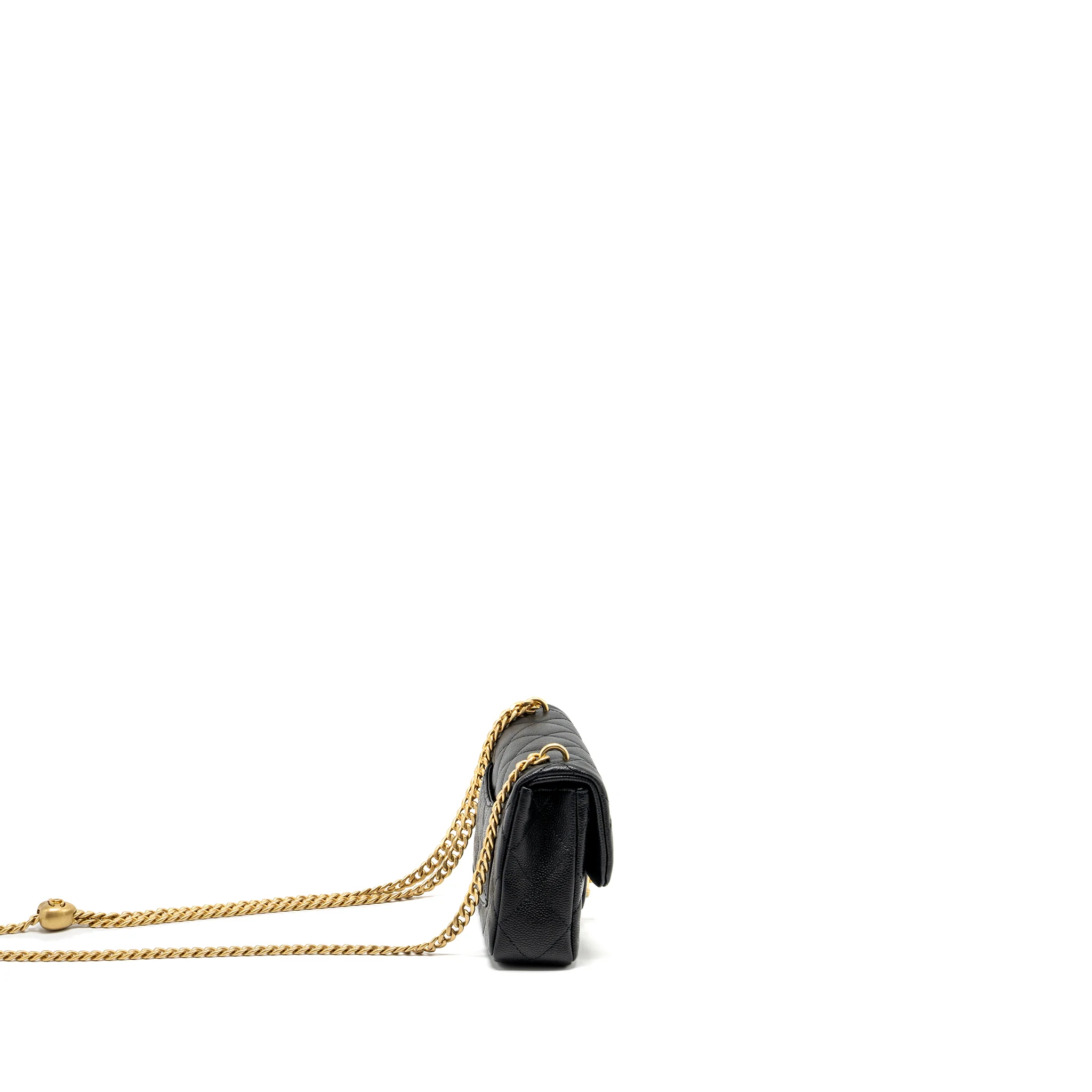Chanel 24p Coco Love Mini Flap bag Adjustable Chain Caviar Black GHW (Microchip) - Image 3