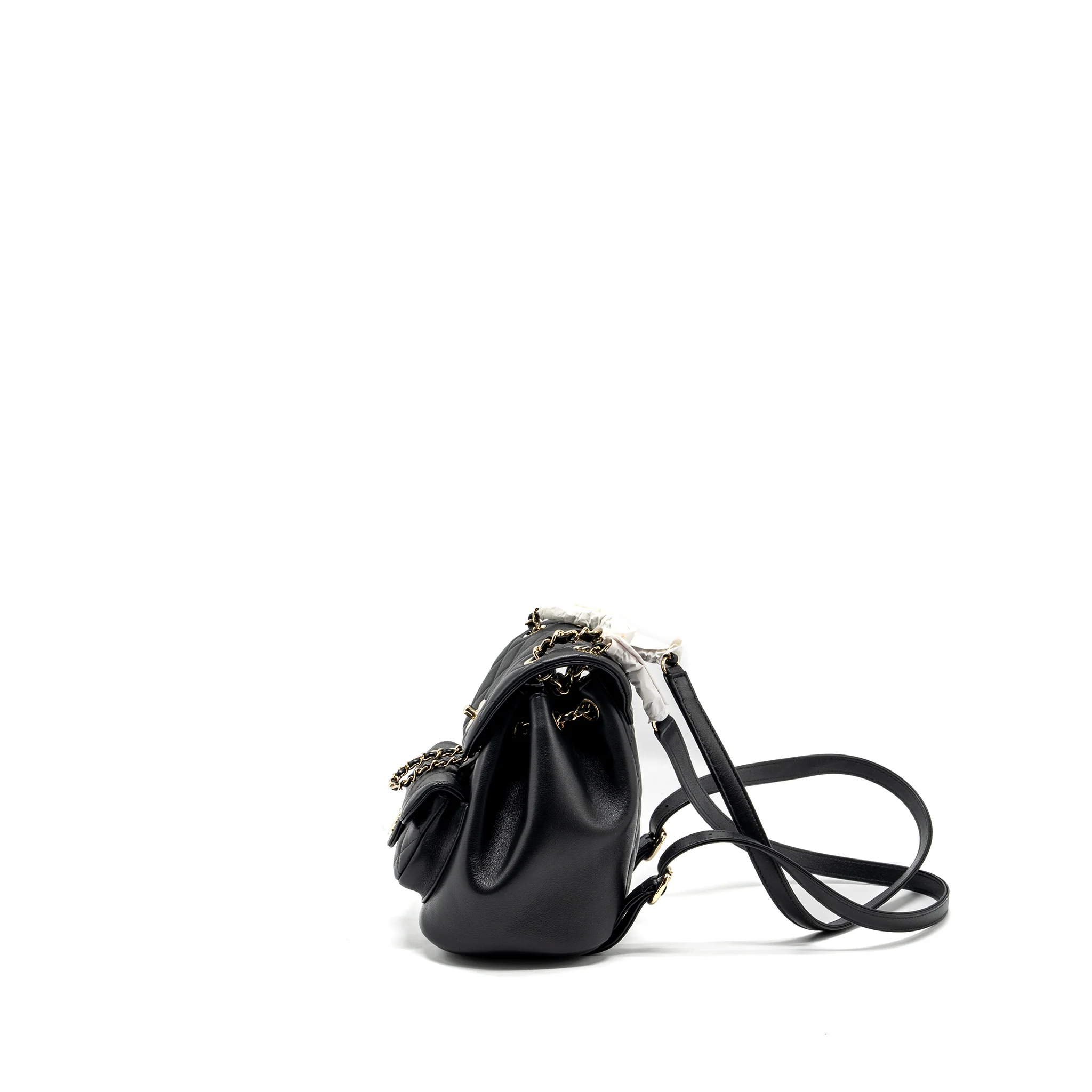 Chanel 24P Mini Duma Backpack Calfskin Black LGHW (Microchip) - Image 4