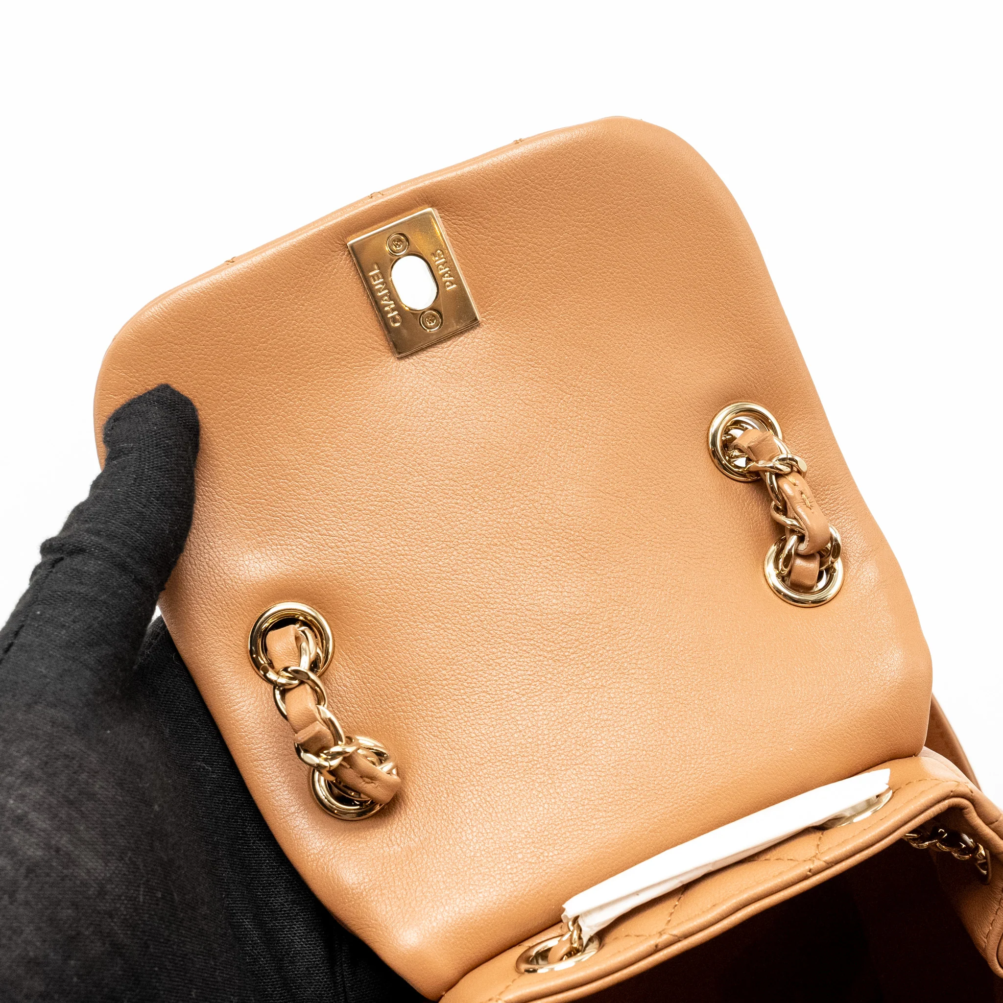 Chanel 24p Mini Duma Backpack Calfskin Caramel LGHW (microchip) - Image 12