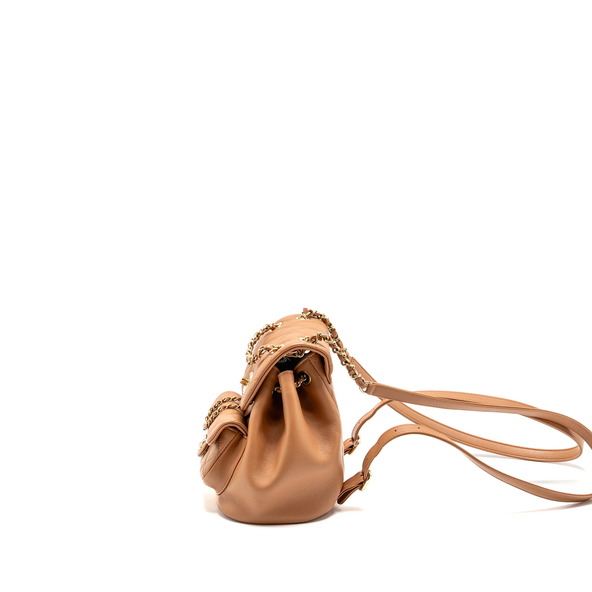 Chanel 24p Mini Duma Backpack Calfskin Caramel LGHW (microchip) - Image 3