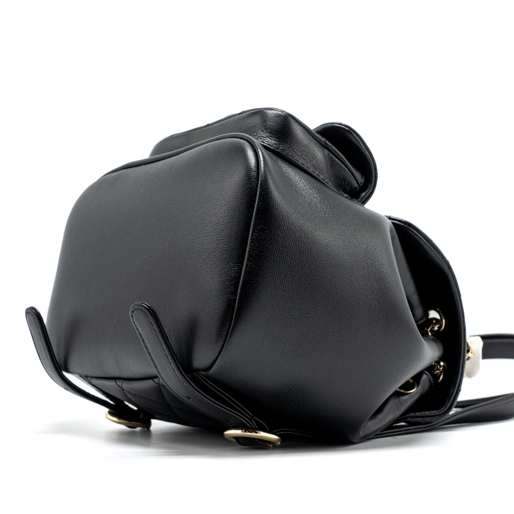 Chanel 24P Mini Duma backpack calfskin black LGHW (Microchip) - Image 7