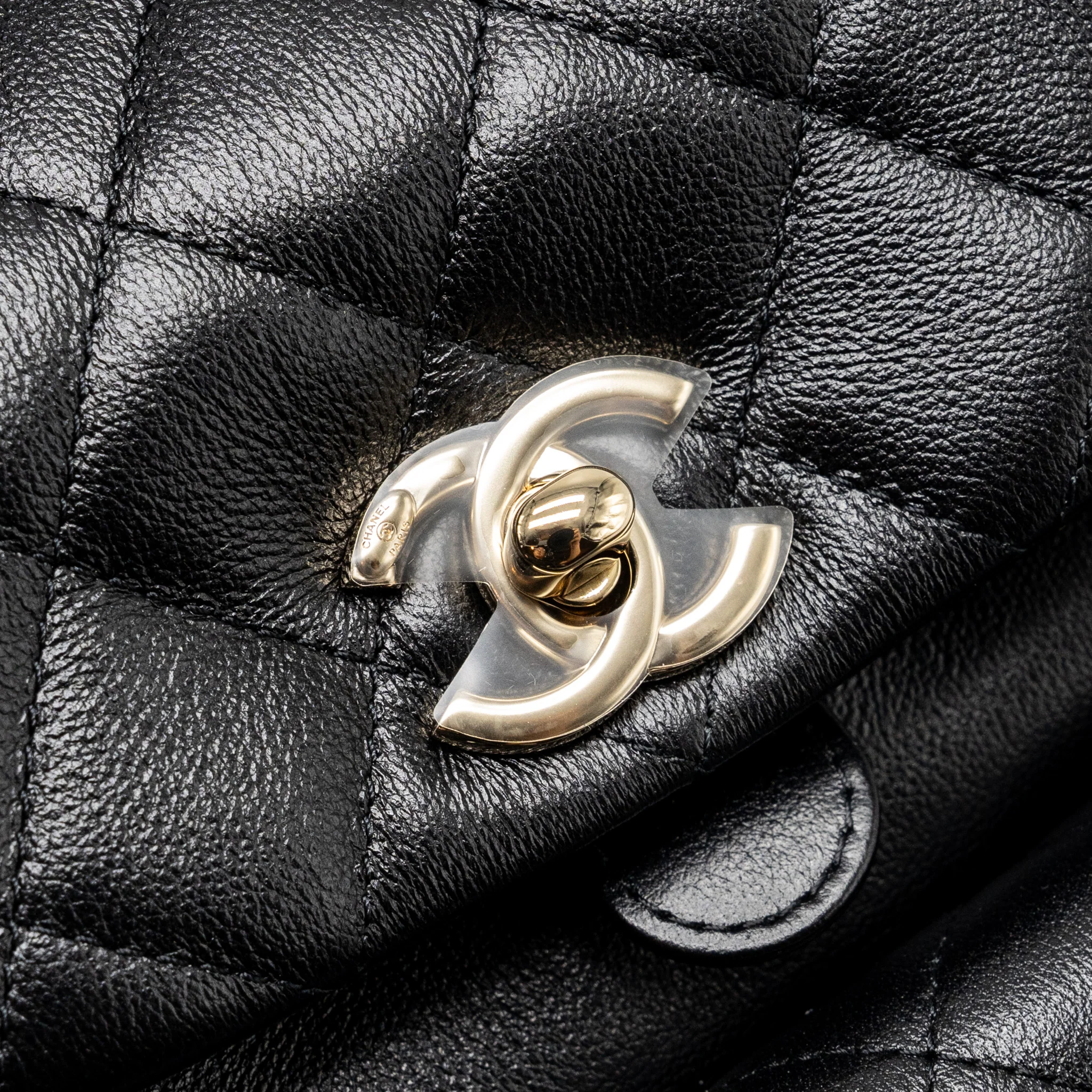 Chanel 24P Mini Duma backpack calfskin black LGHW (Microchip) - Image 8
