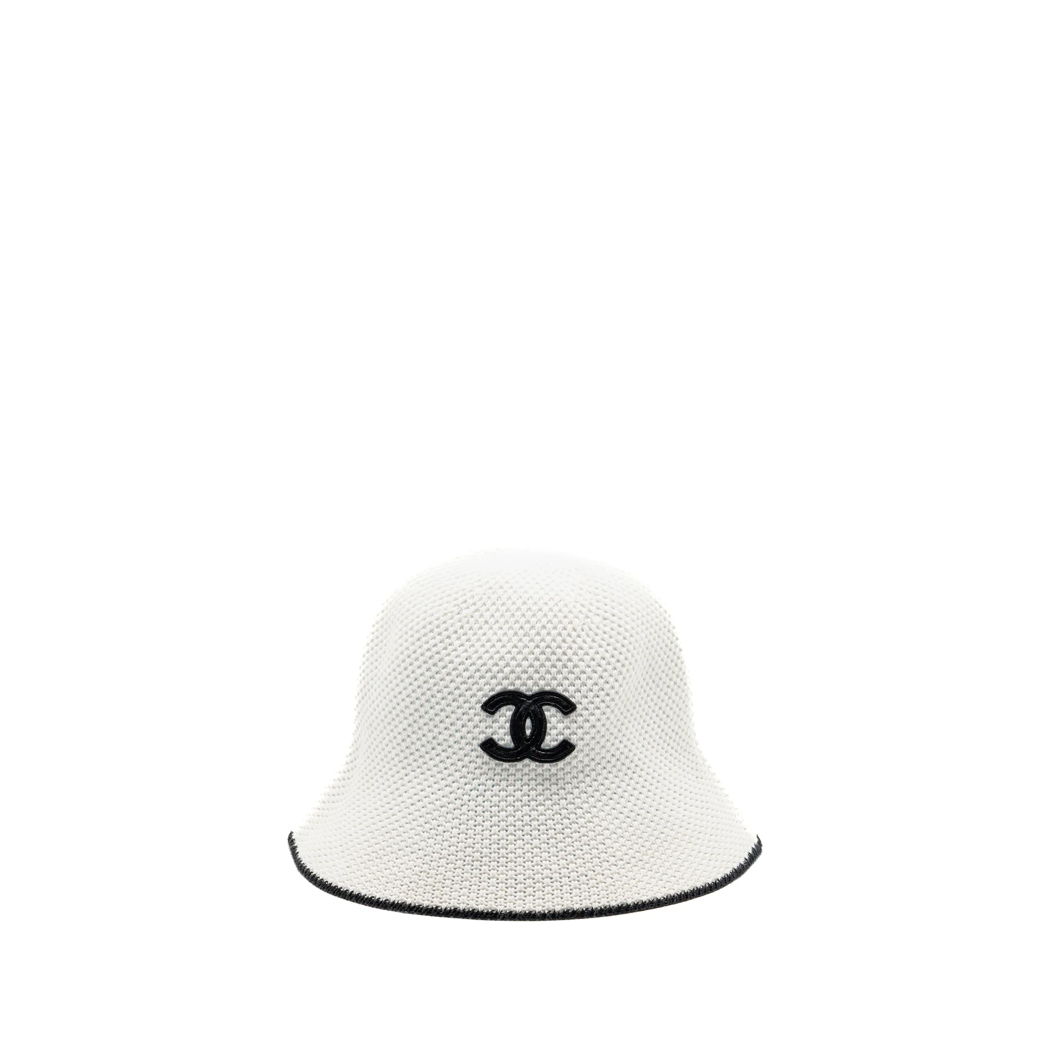 Chanel 25c CC logo bucket hat cotton white/black