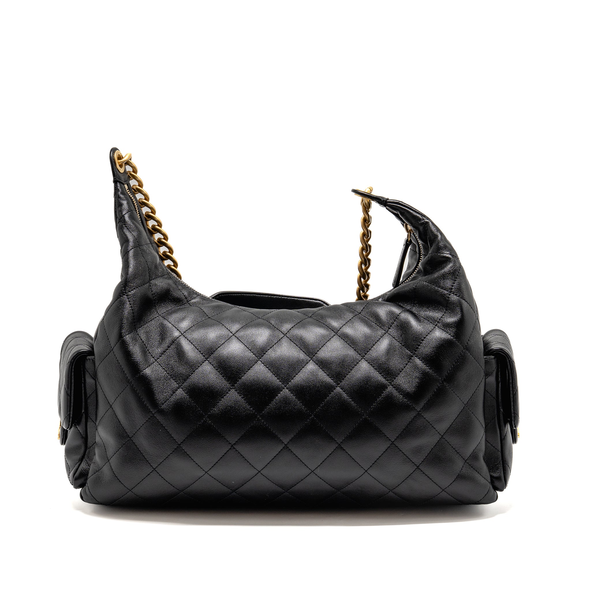 Chanel 25C Maxi Hobo Bag Lambskin Black GHW (Microchip) - Image 2