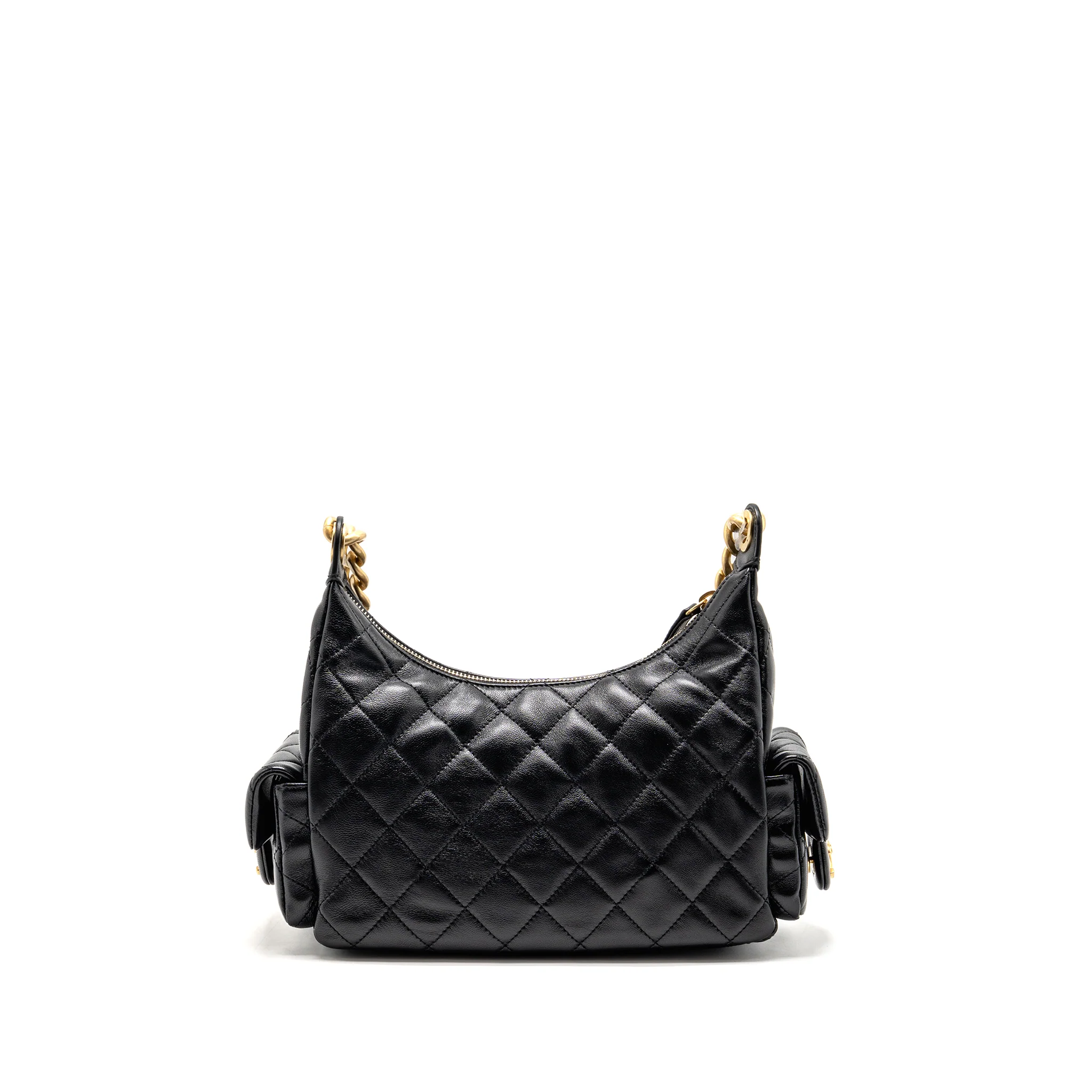 Chanel 25C small hobo bag shiny lambskin black GHW (microchip) - Image 2