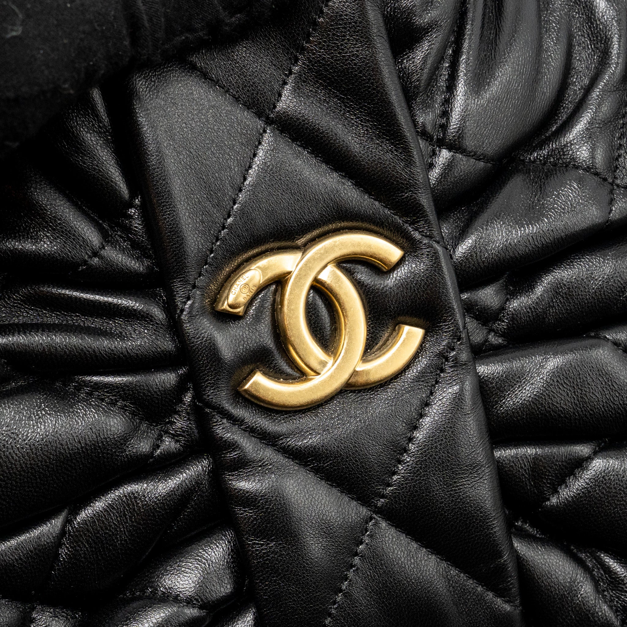 Chanel 25k Medium Bow Bag Lambskin Black GHW (microchip) - Image 14