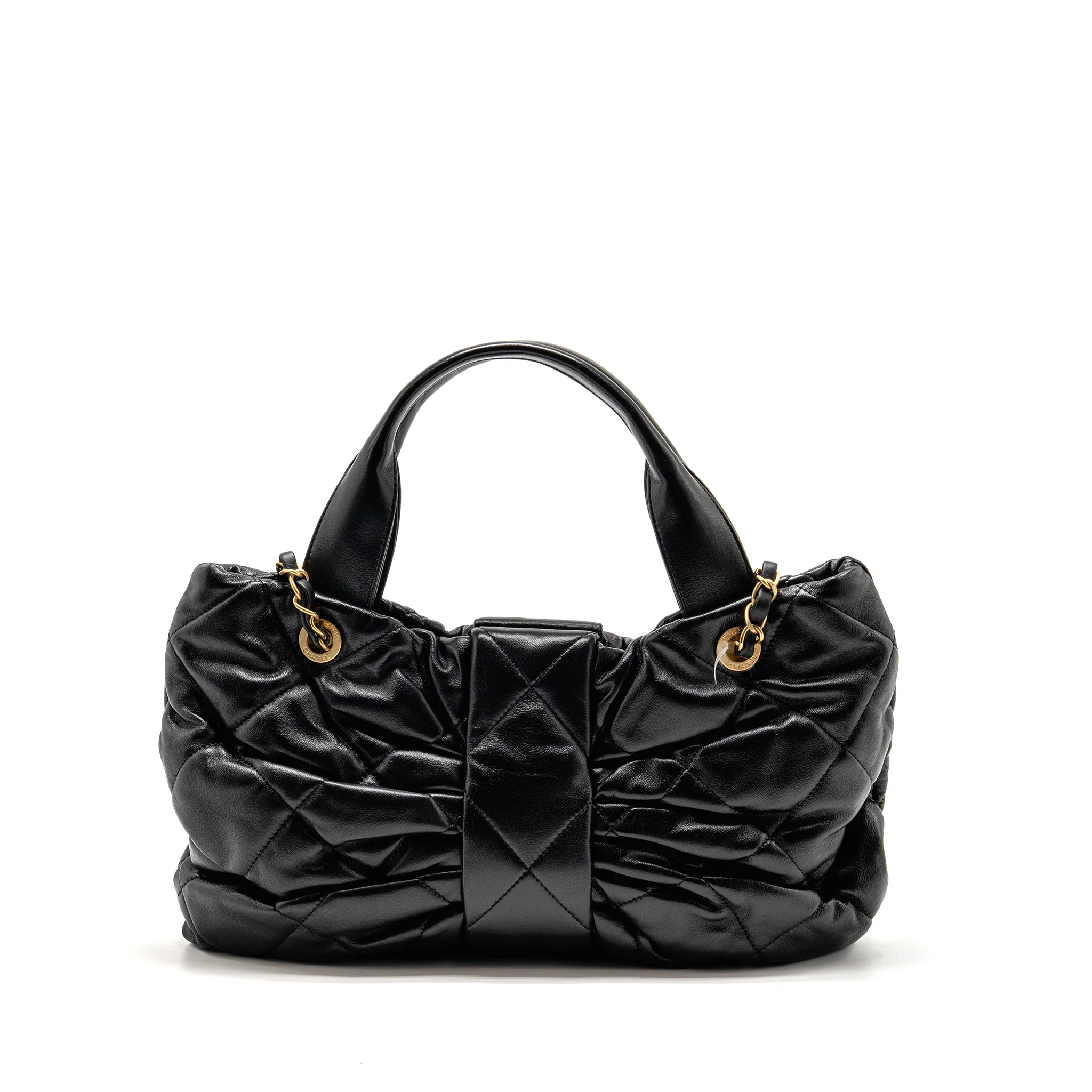 Chanel 25k Medium Bow Bag Lambskin Black GHW (microchip) - Image 2