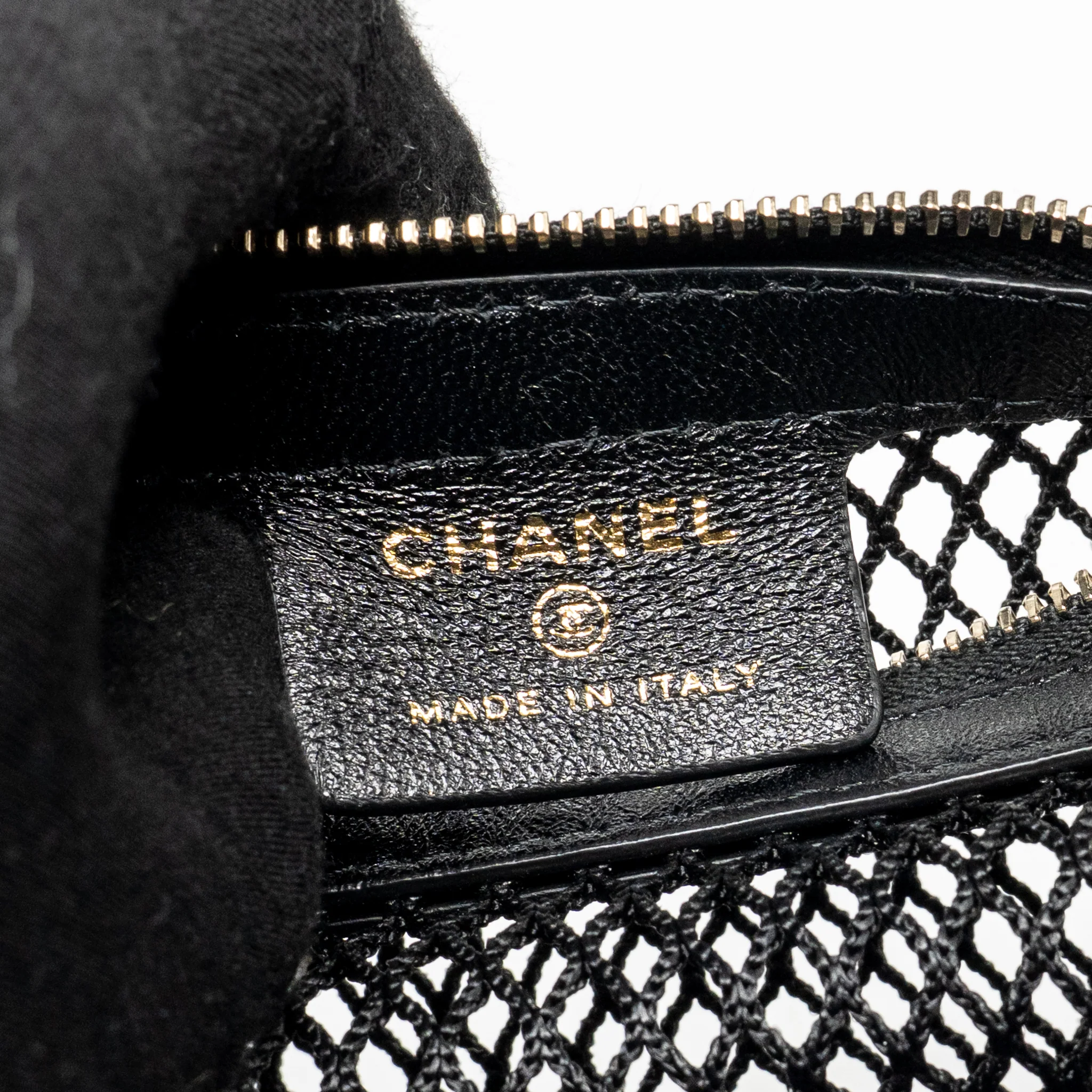 Chanel 25S half moon clutch mesh/ lambskin black LGHW (microchip) - Image 13