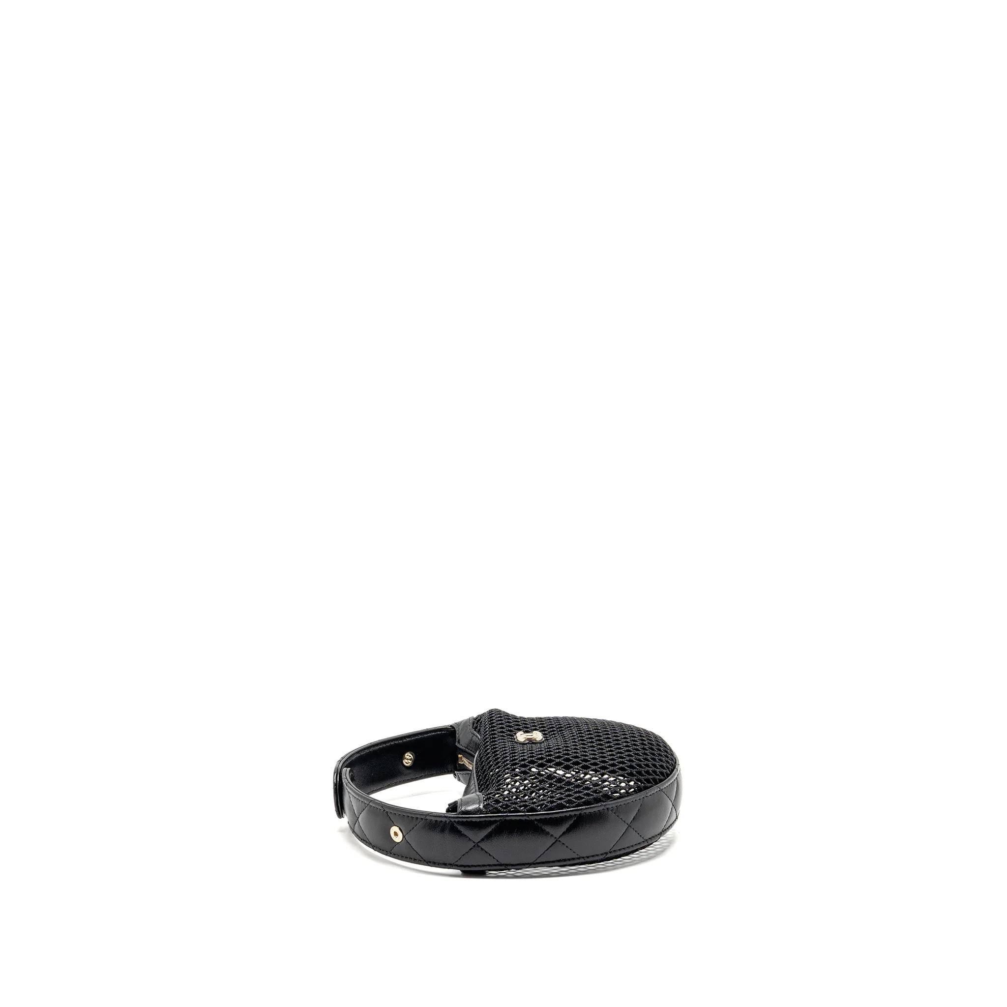 Chanel 25S half moon clutch mesh/ lambskin black LGHW (microchip) - Image 4