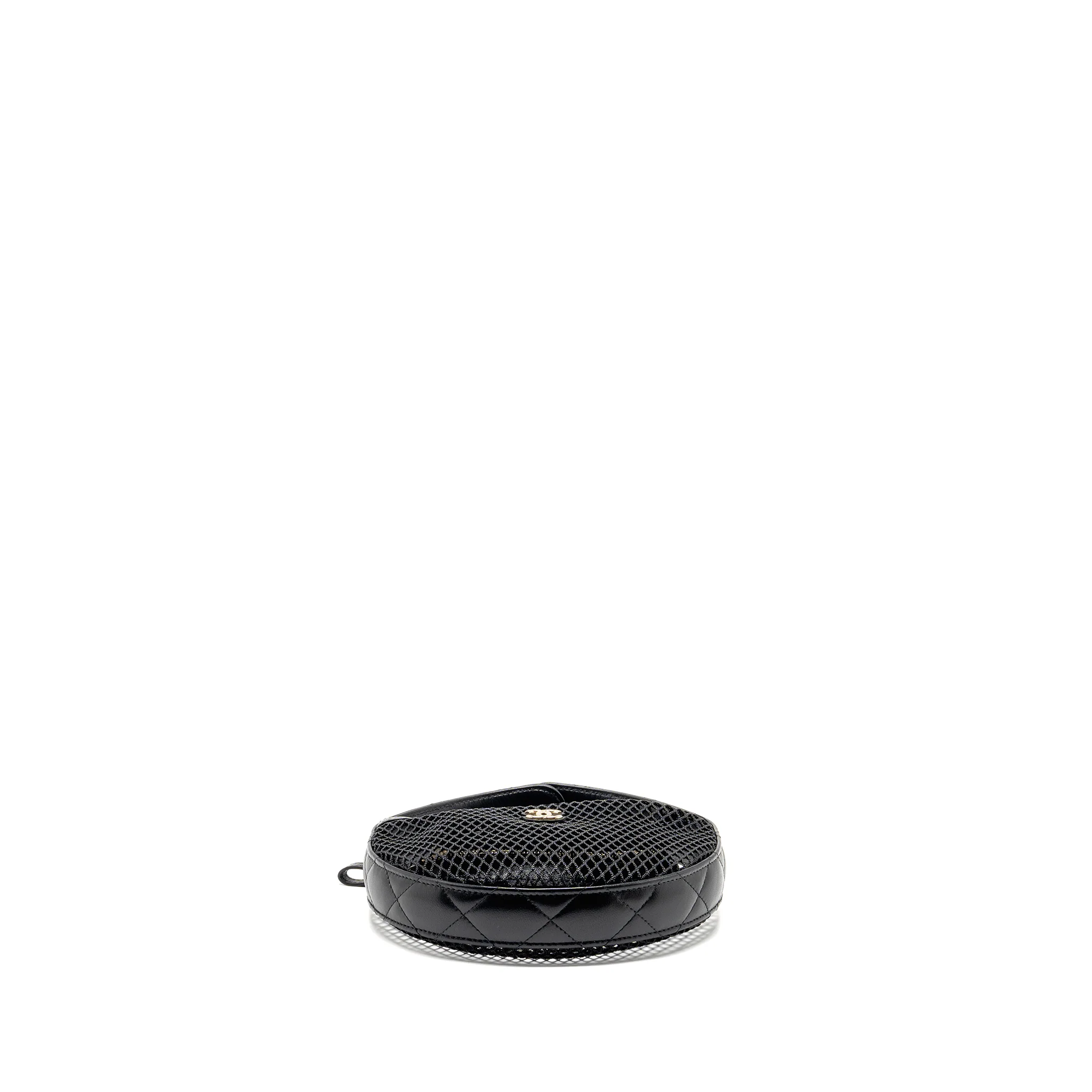 Chanel 25S half moon clutch mesh/ lambskin black LGHW (microchip) - Image 5