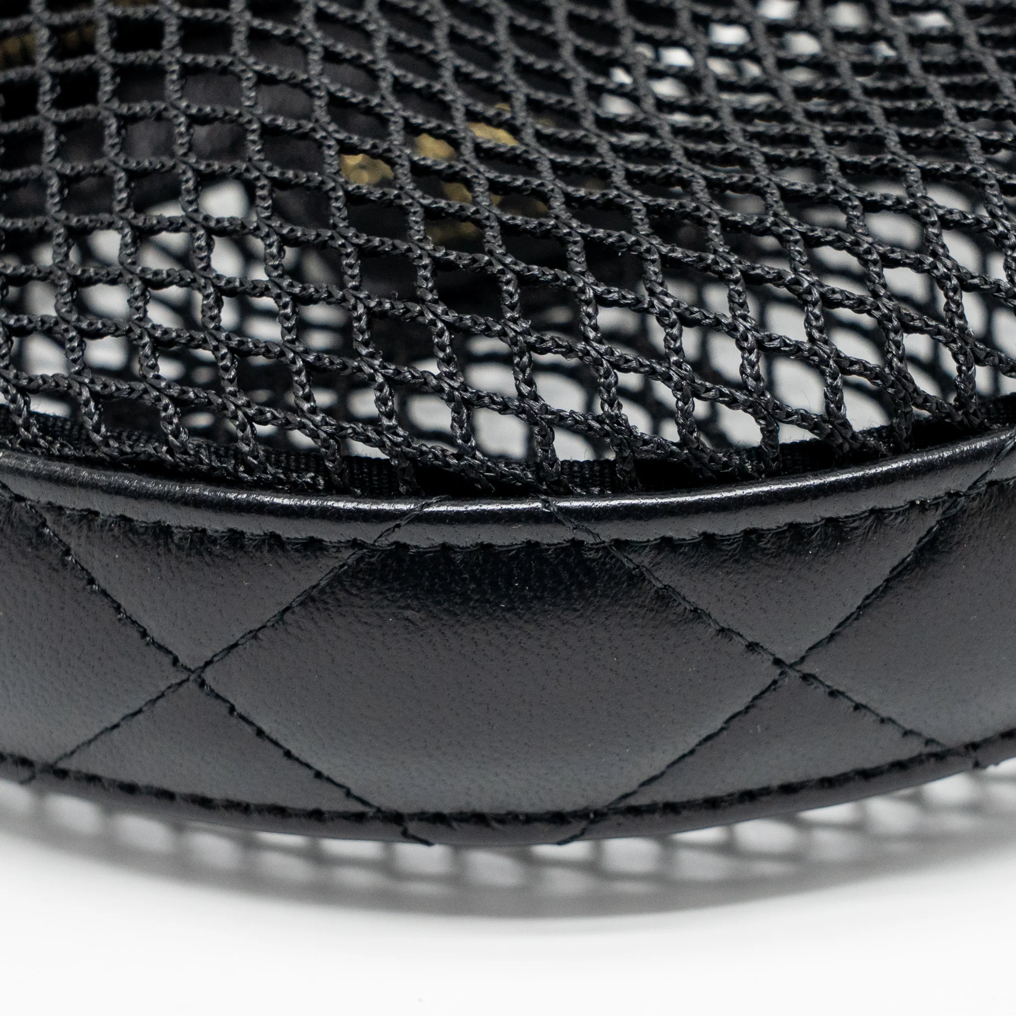 Chanel 25S half moon clutch mesh/ lambskin black LGHW (microchip) - Image 6