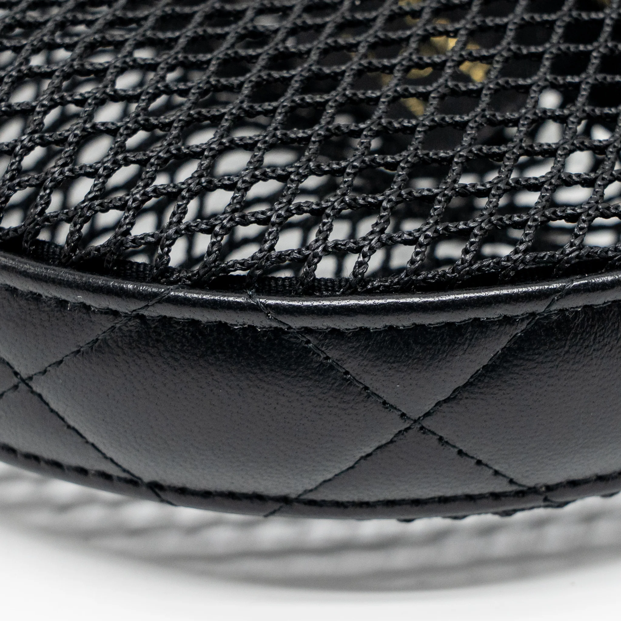 Chanel 25S half moon clutch mesh/ lambskin black LGHW (microchip) - Image 7