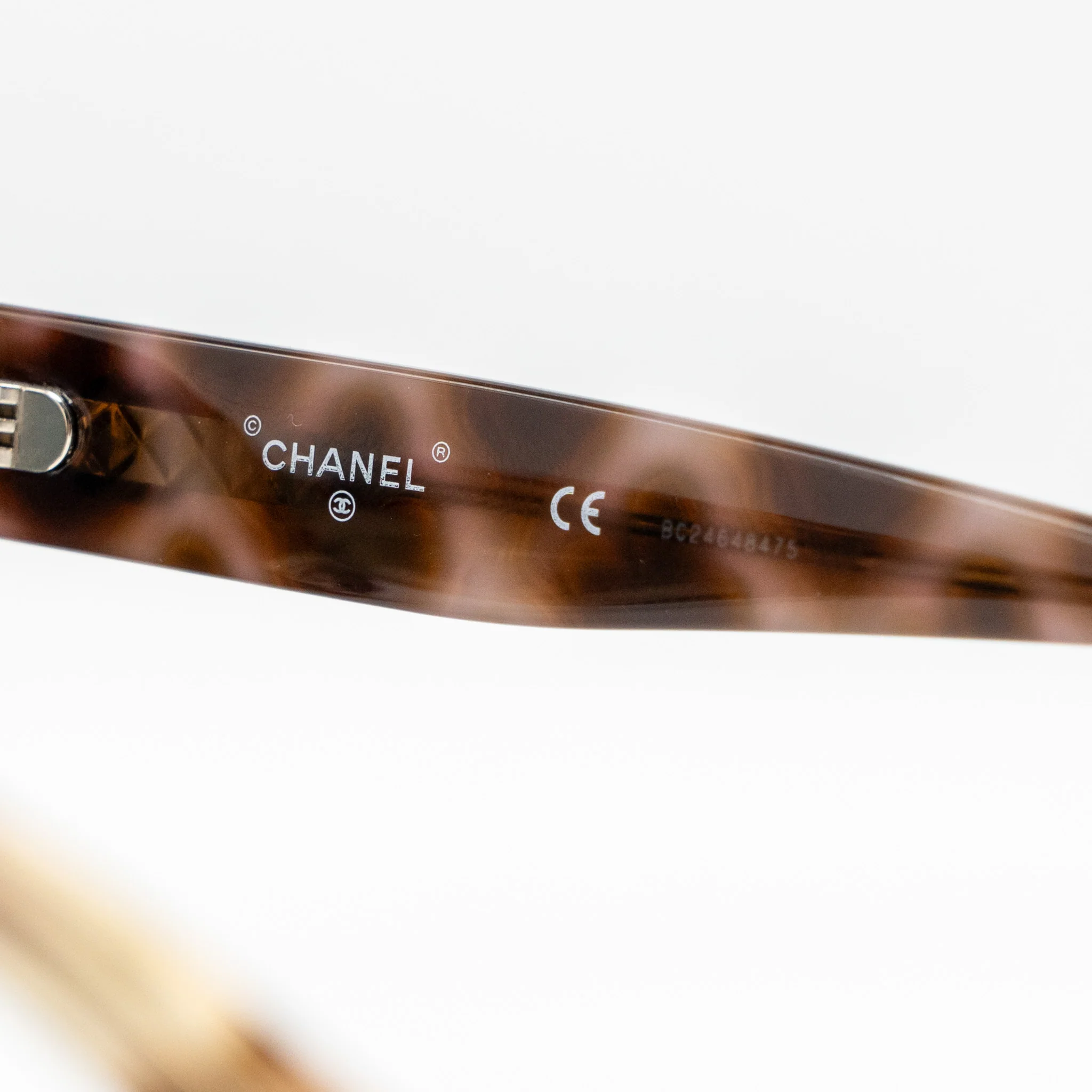 Chanel Acetate Square CC Sunglasses Tortoise Shell Brown SHW 71347A - Image 6