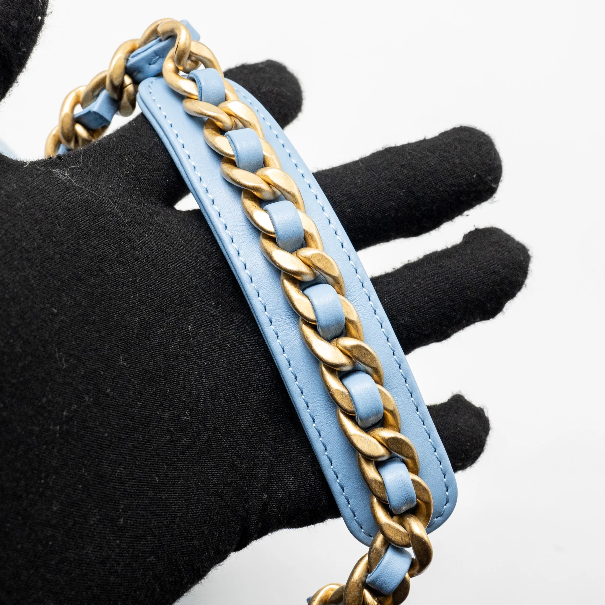Chanel 25 Medium Handbag Washed Denim Blue GHW (Microchip) - Image 17