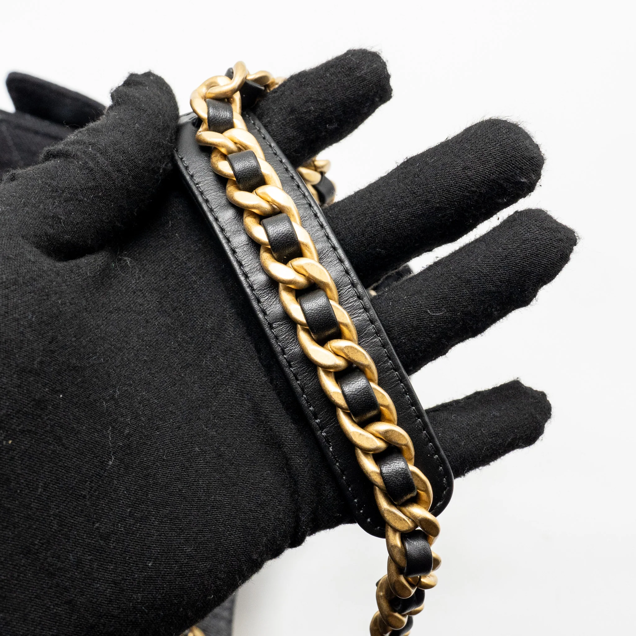 Chanel 25 Medium Handbag Washed Denim Black GHW (Microchip) - Image 16