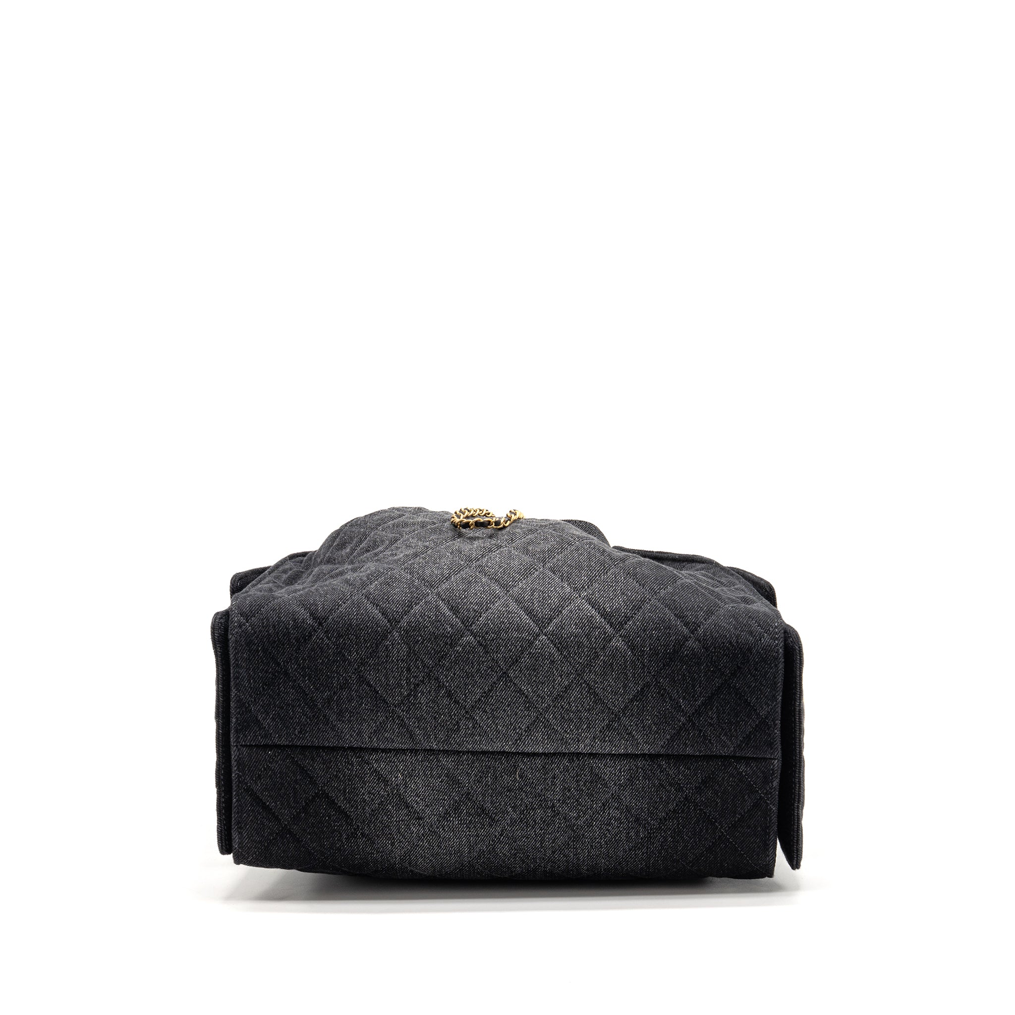 Chanel 25 Medium Handbag Washed Denim Black GHW (Microchip) - Image 5