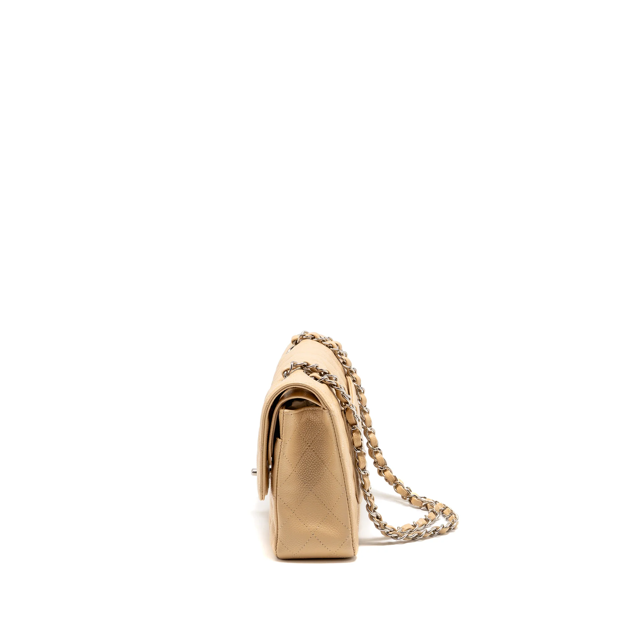 Chanel Medium Classic Double Flap Bag Caviar Beige SHW - Image 4