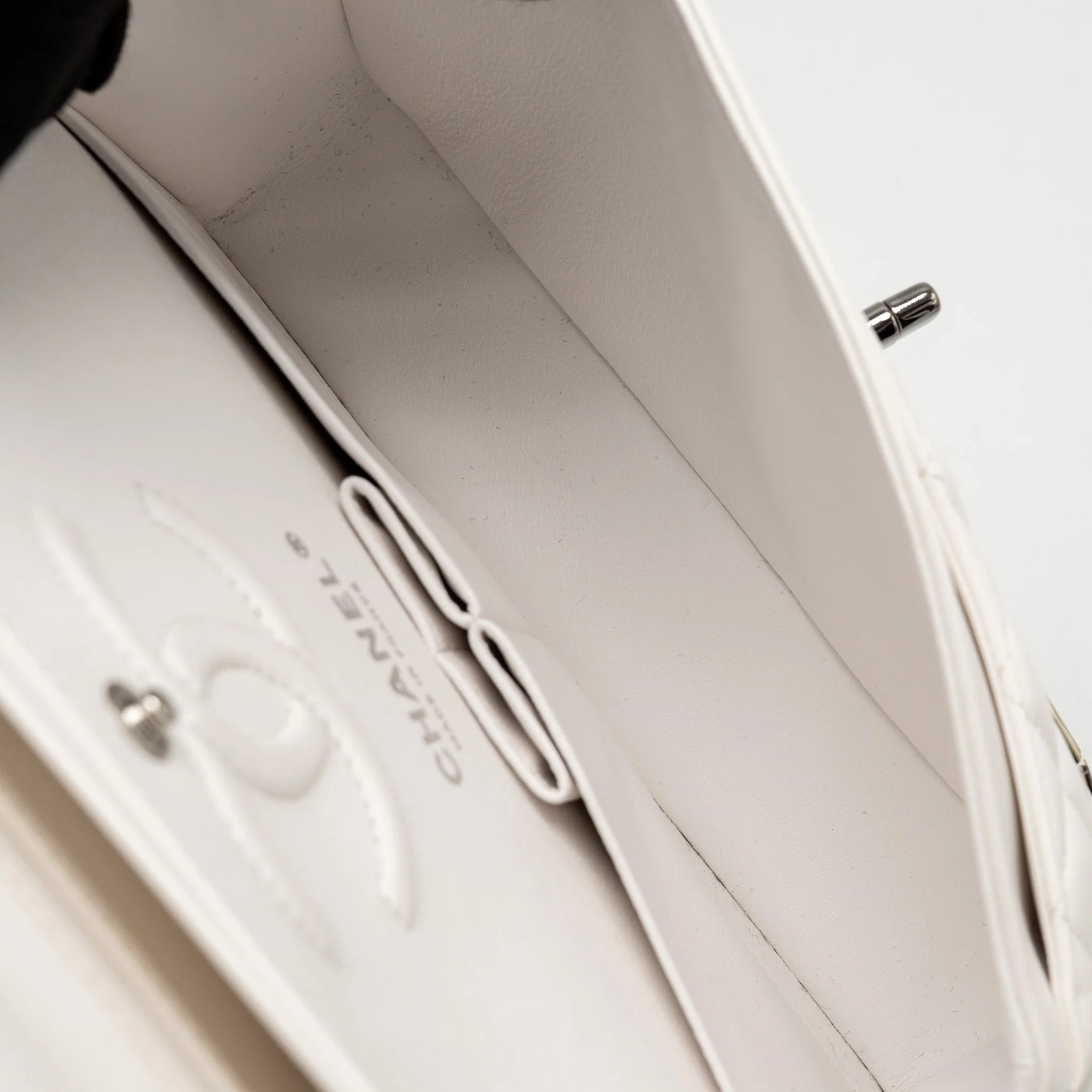 Chanel Bicolor Metal Small Classic Double Flap Bag Lambskin White Mulitcolour Hardware - Image 17
