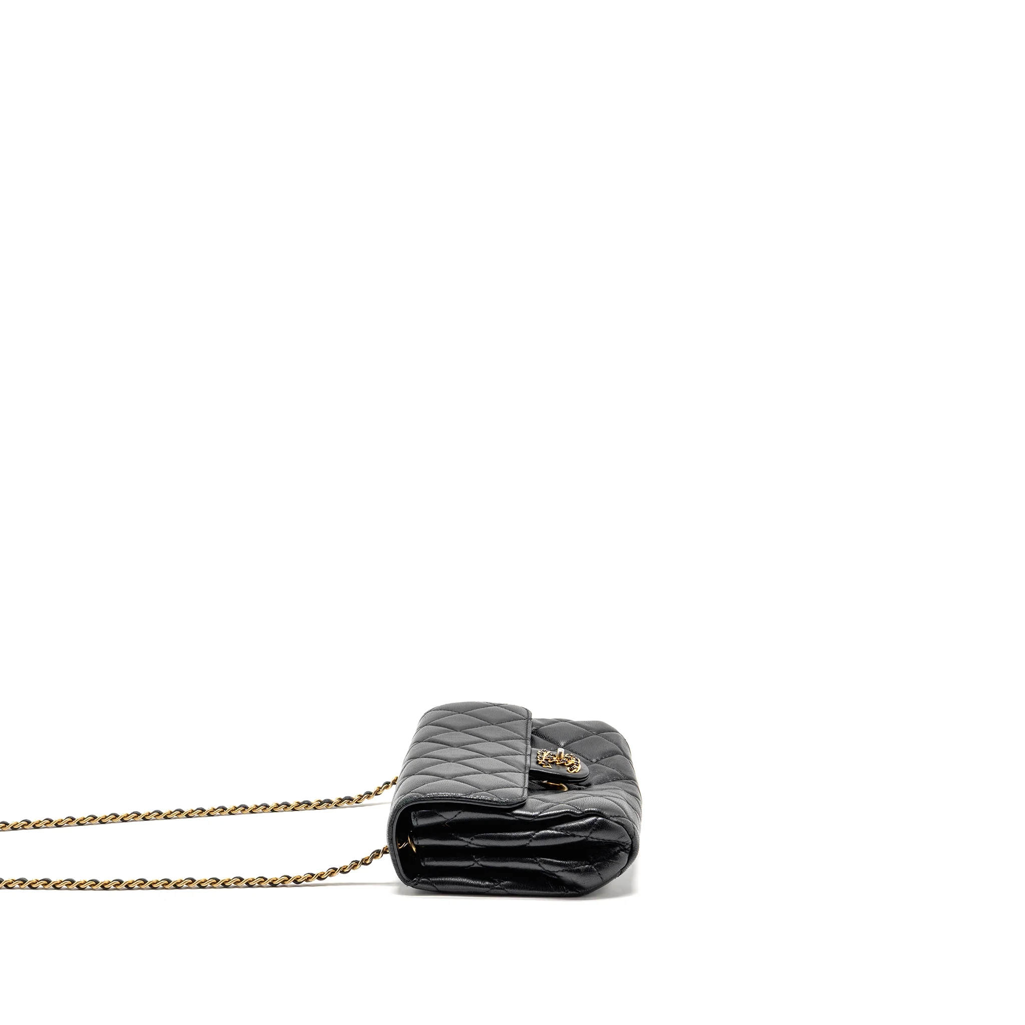 Chanel 22C Detailed CC Flap Bag with Chain Crumpled Lambskin Black GHW (Microchip) - Image 3