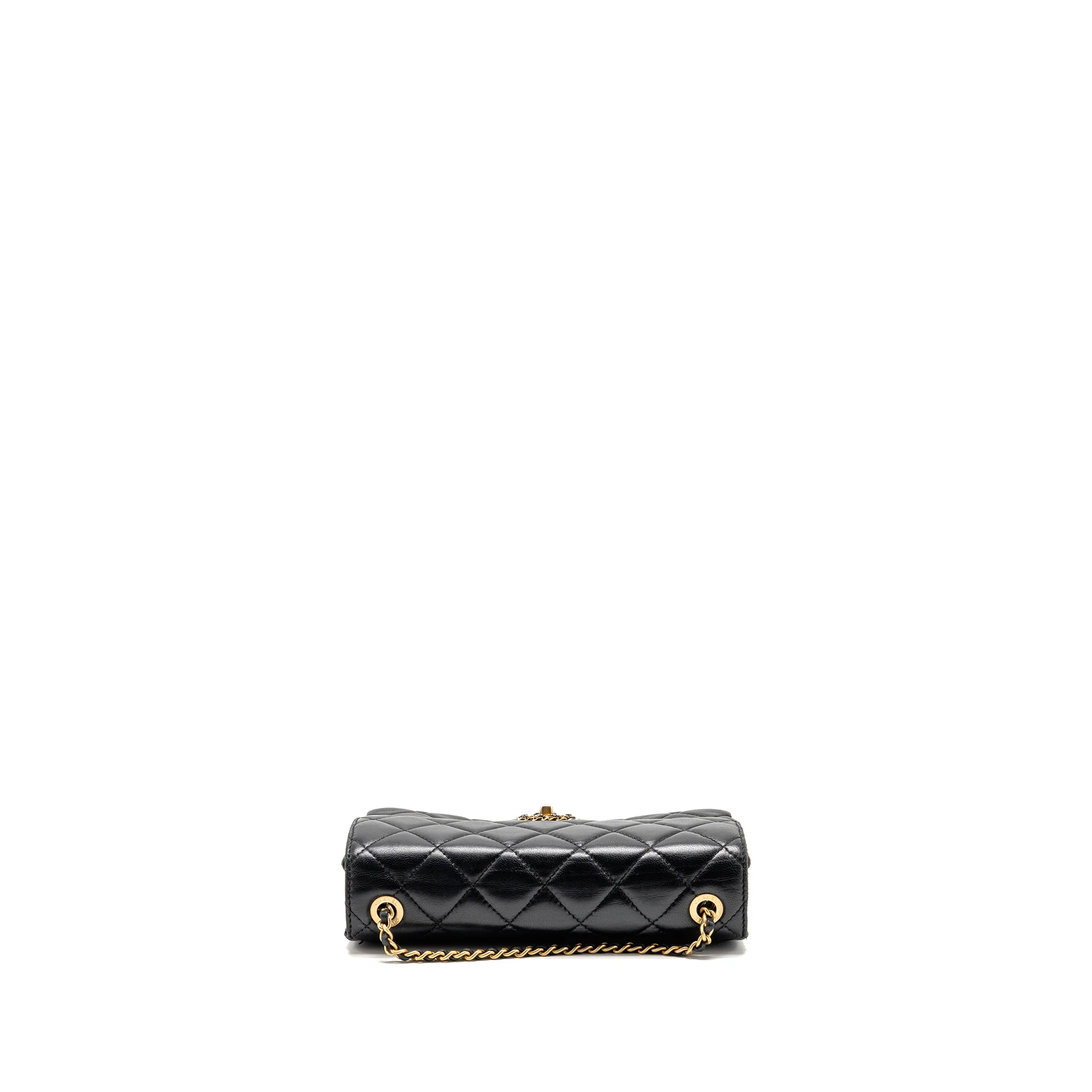 Chanel 22C Detailed CC Flap Bag with Chain Crumpled Lambskin Black GHW (Microchip) - Image 5