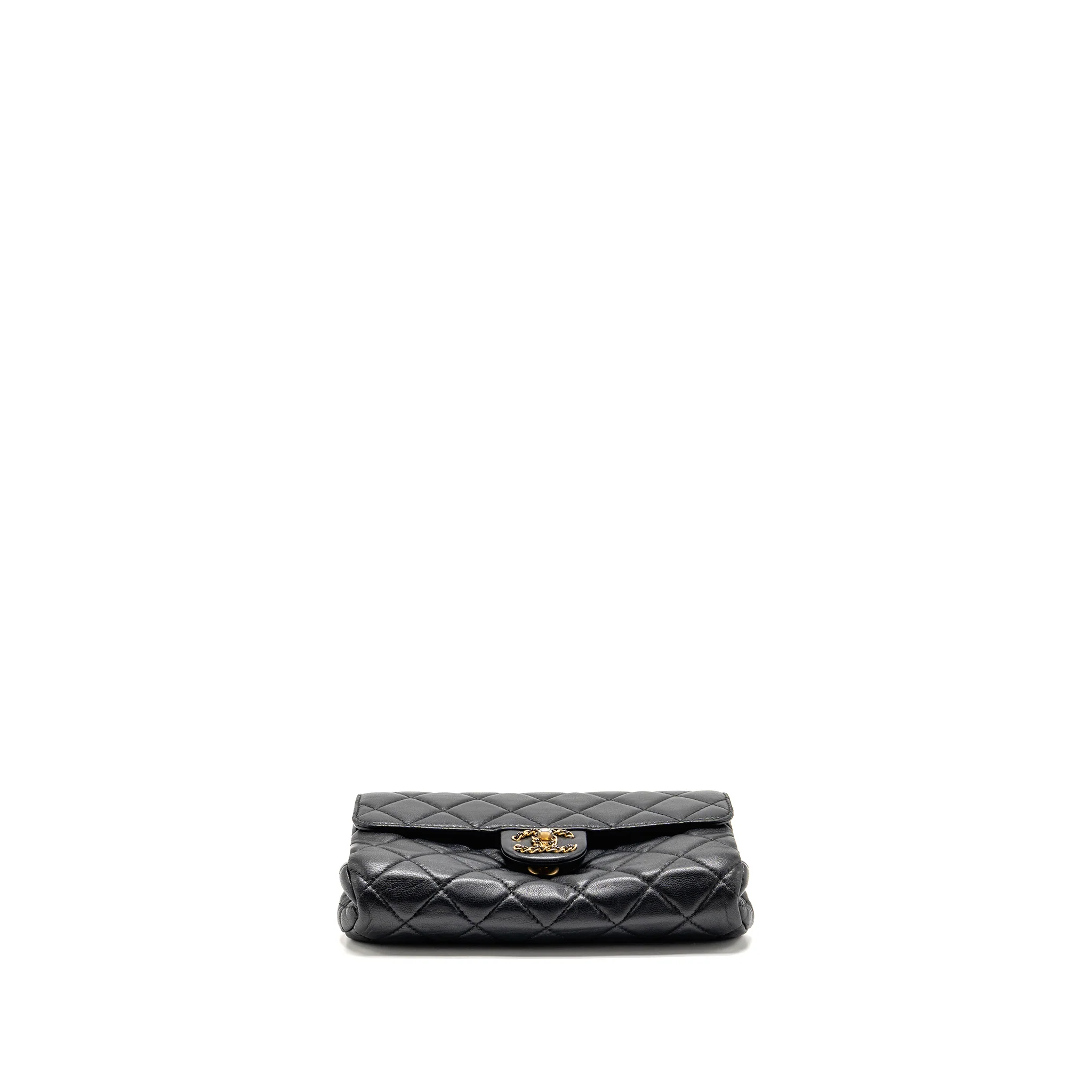 Chanel 22C Detailed CC Flap Bag with Chain Crumpled Lambskin Black GHW (Microchip) - Image 6
