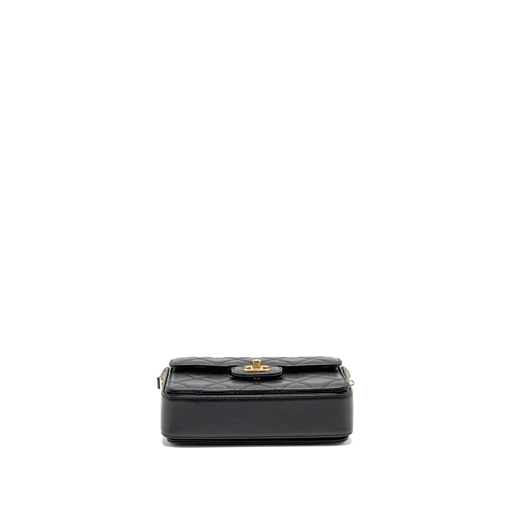 Chanel 24k Top Handle Messenger Bag with Removable Chain Caviar Black GHW(microchip) - Image 5