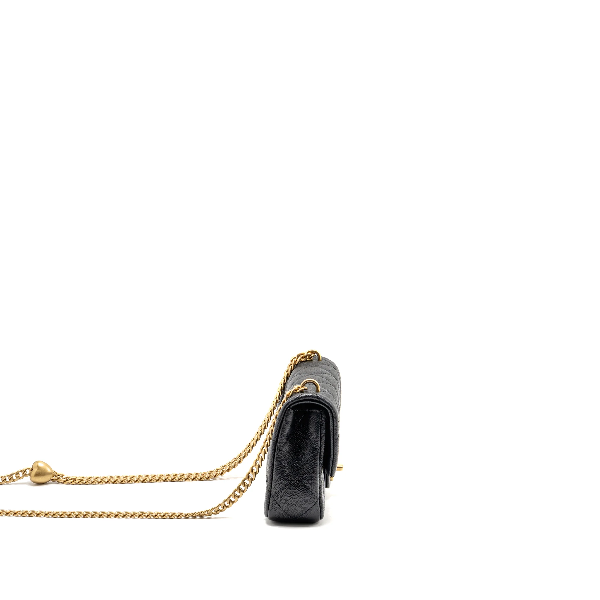 Chanel Coco Love Mini Flap Bag Adjustable Chain Caviar Black GHW (Microchip) - Image 3