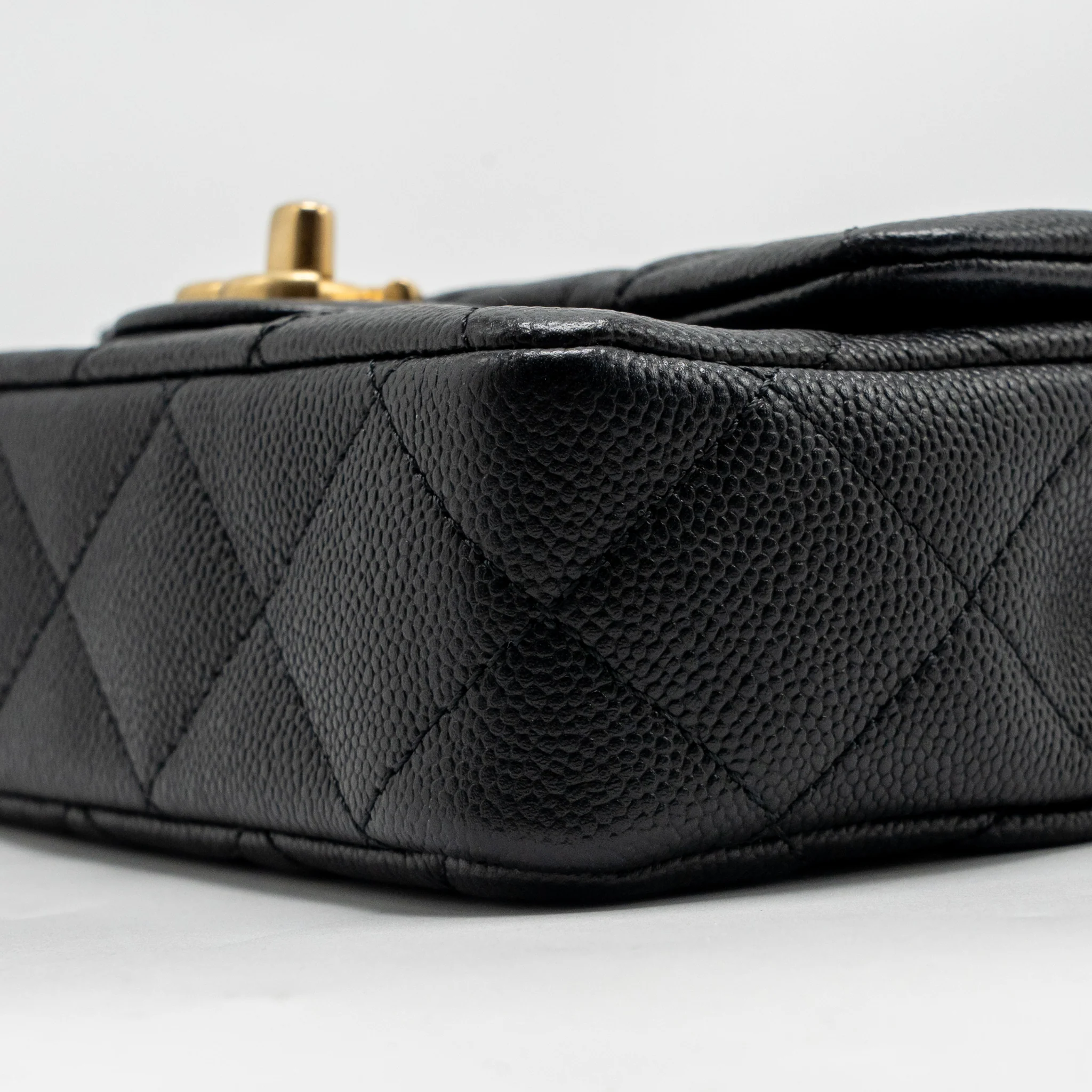 Chanel Coco Love Mini Flap Bag Adjustable Chain Caviar Black GHW (Microchip) - Image 8