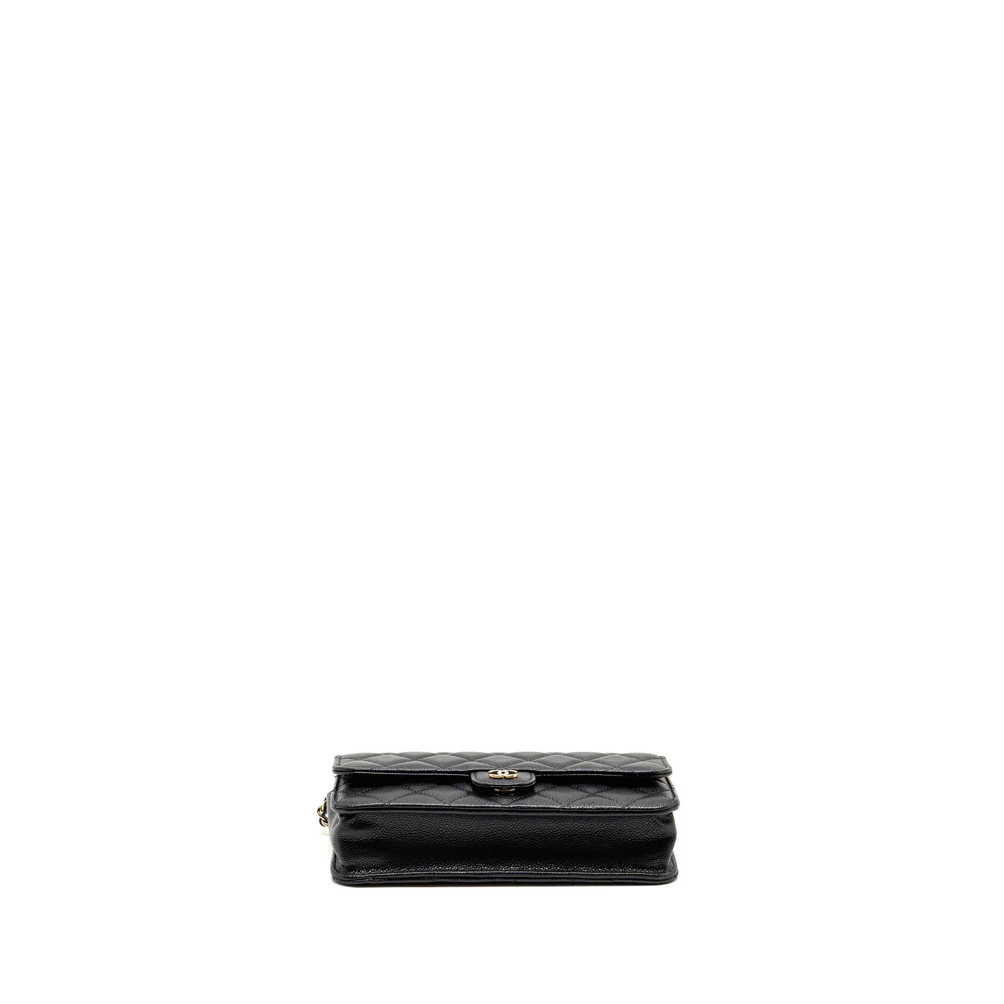 Chanel Quilted CC Clutch on Chain Caviar Black LGHW (Microchip) - Image 6