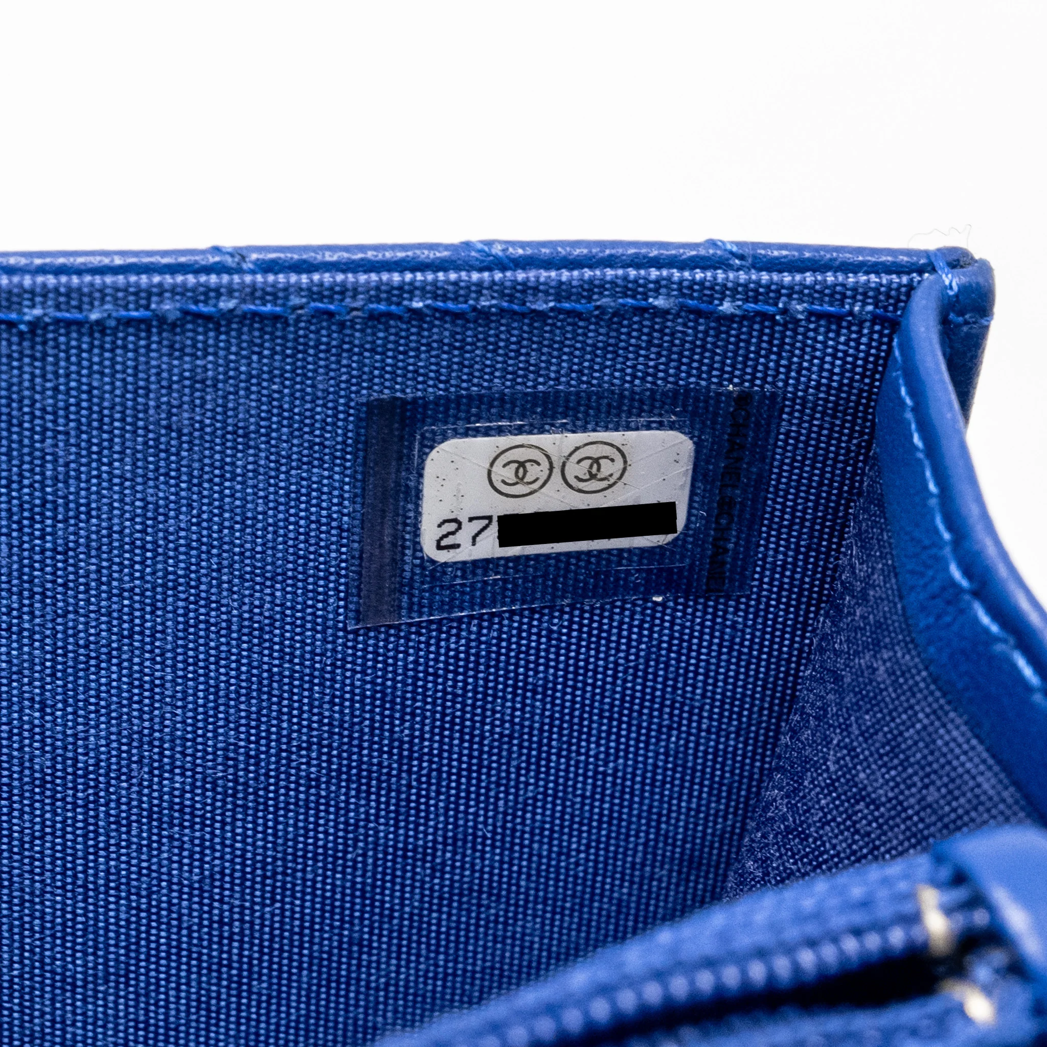 Chanel Boy Clutch with Chain  Chervon Lambskin Blue GHW - Image 17