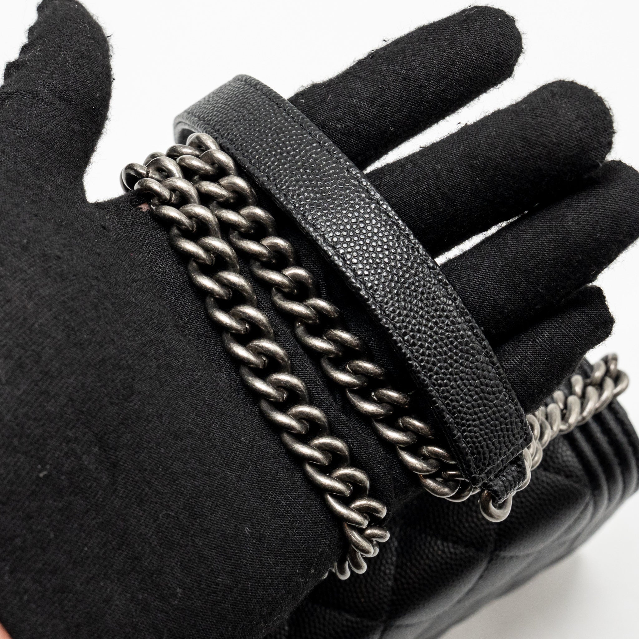 Chanel Boy wallet on chain caviar black ruthenium SHW (microchip) - Image 19