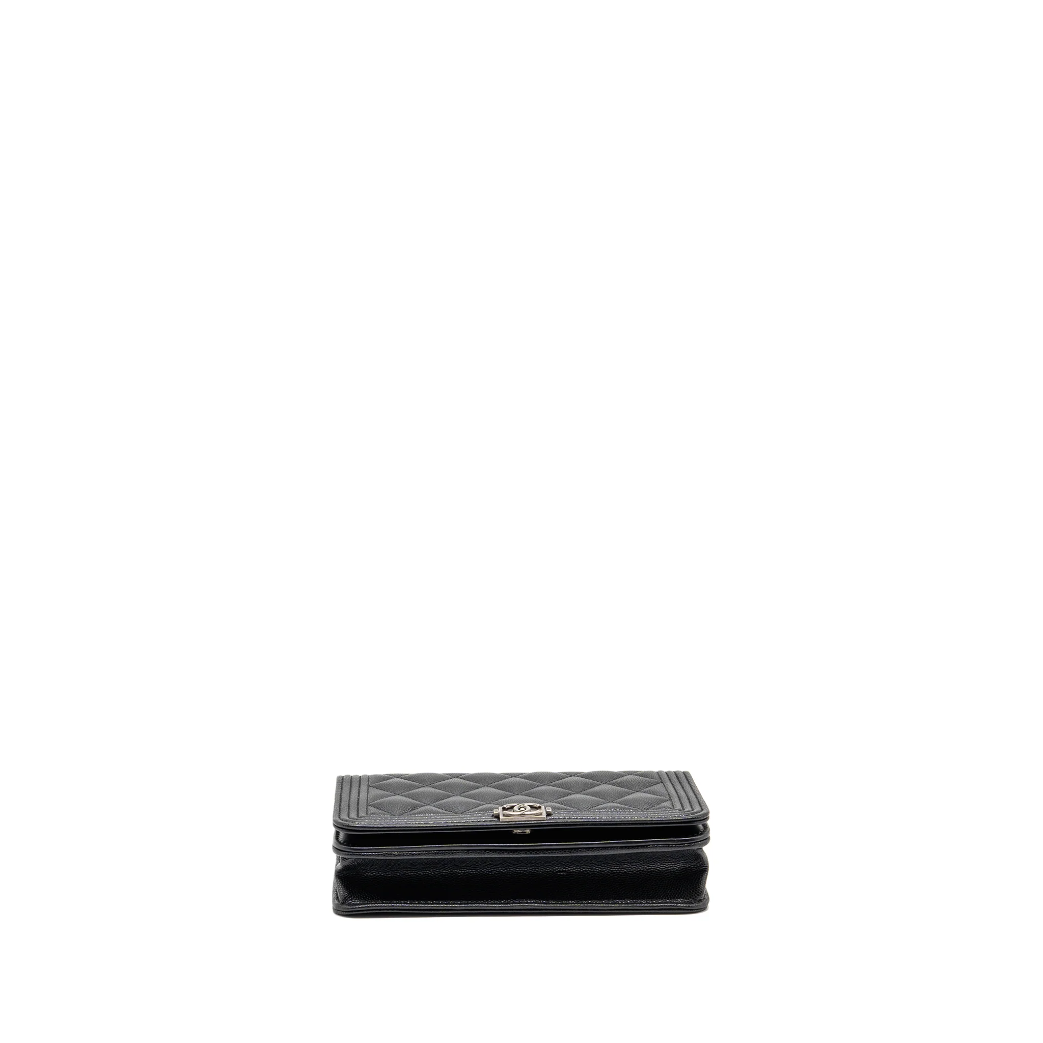 Chanel Boy wallet on chain caviar black ruthenium SHW (microchip) - Image 6