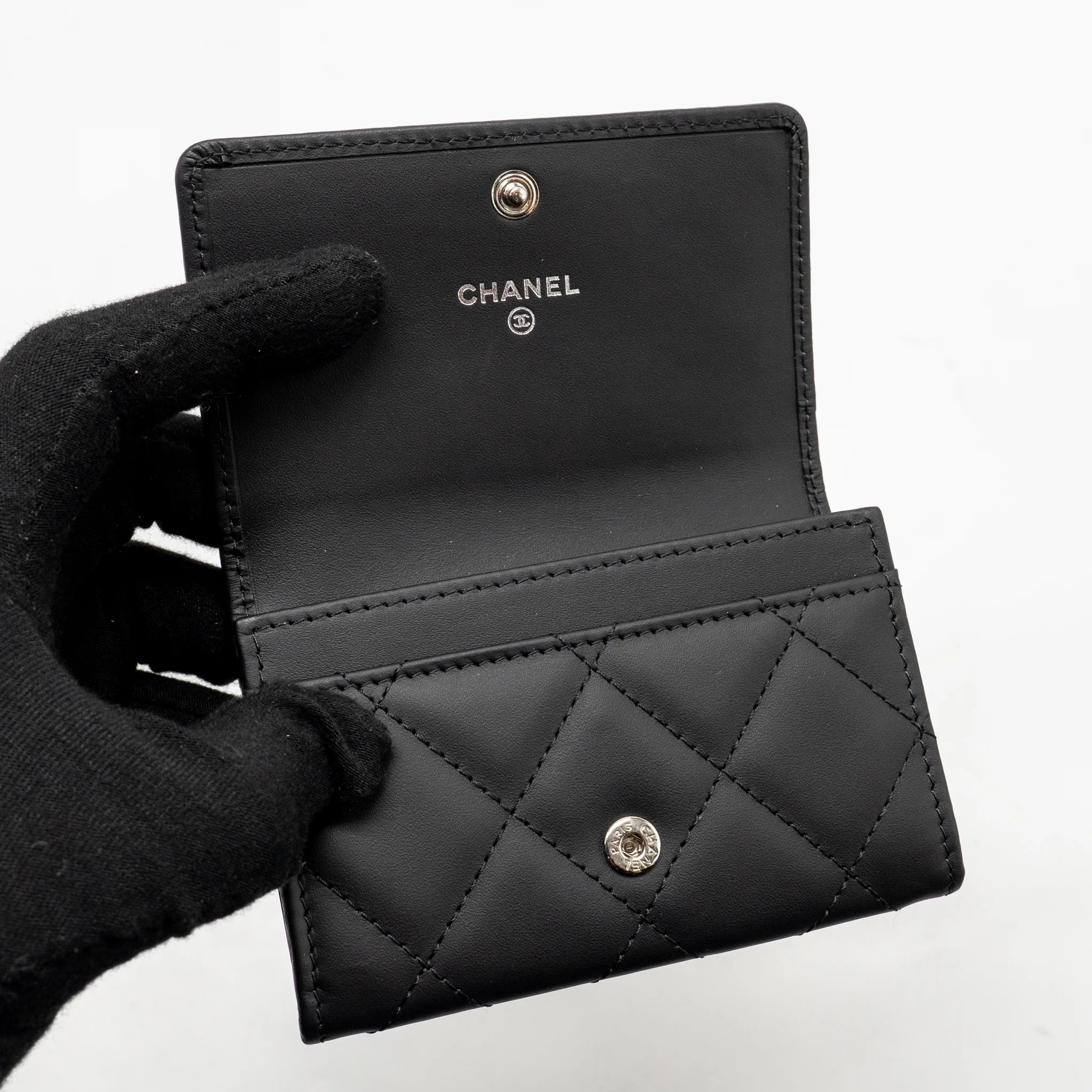 Chanel Cambon Card Holder Calfskin Black SHW - Image 10
