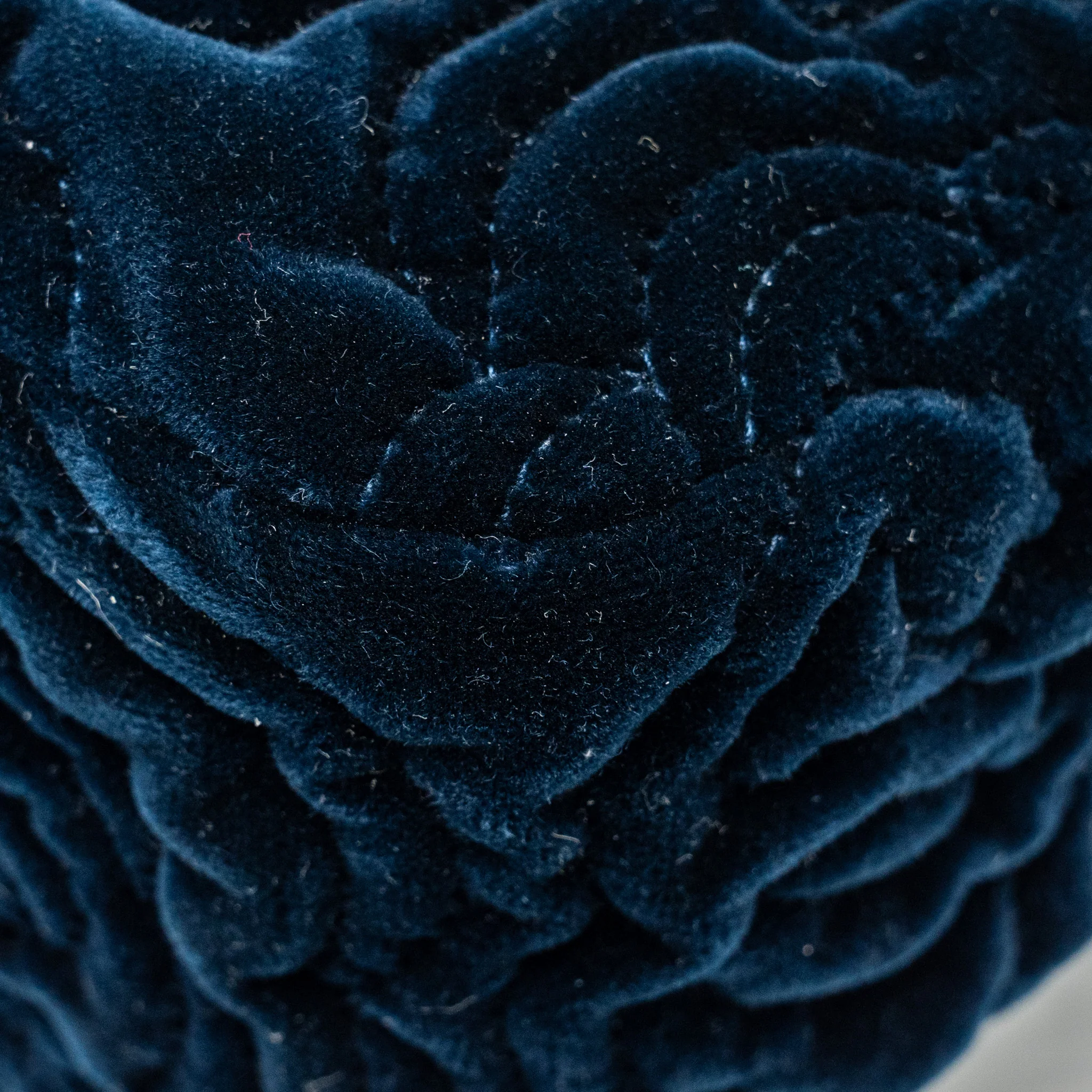 Chanel Camellia Embossed Mini Square Flap Bag Velvet Navy GHW (microchip) - Image 10