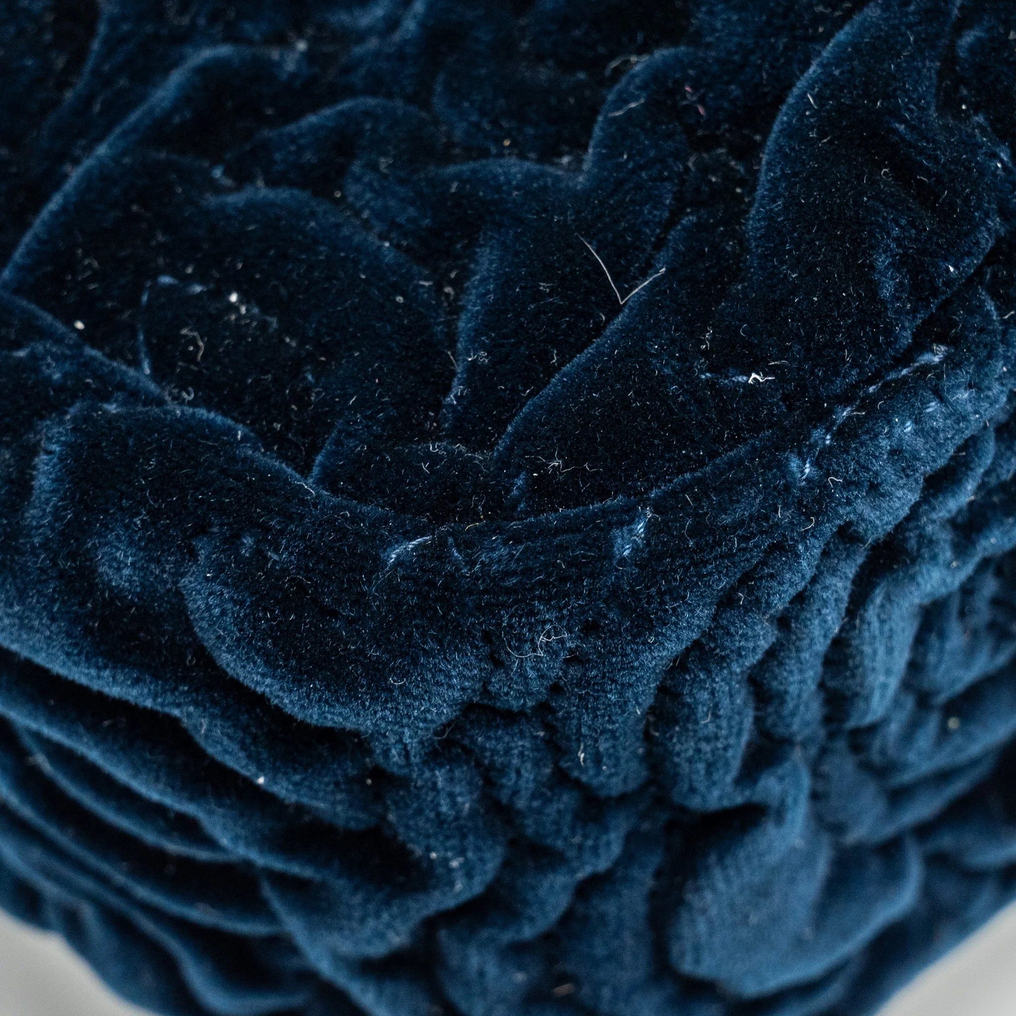 Chanel Camellia Embossed Mini Square Flap Bag Velvet Navy GHW (microchip) - Image 11