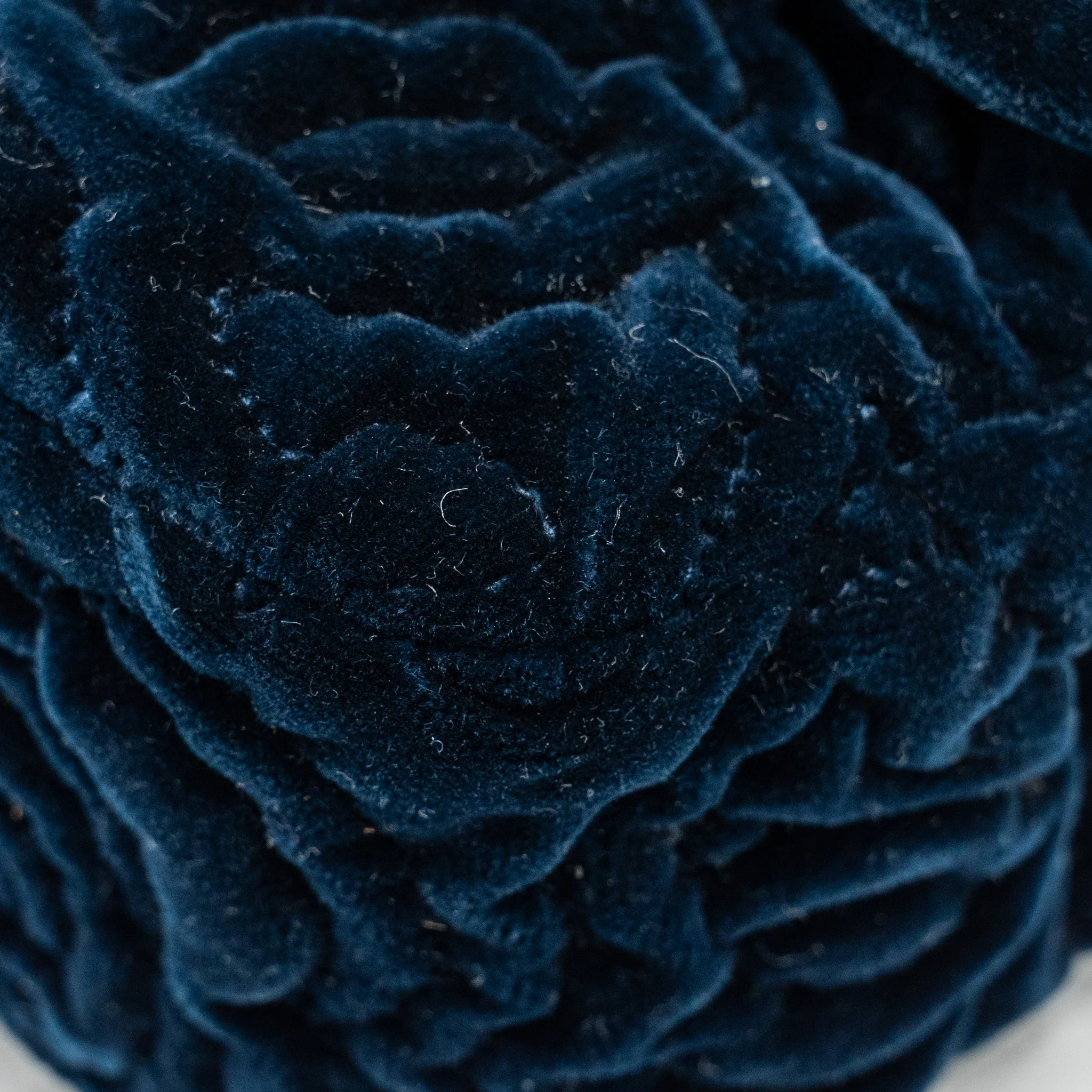 Chanel Camellia Embossed Mini Square Flap Bag Velvet Navy GHW (microchip) - Image 8