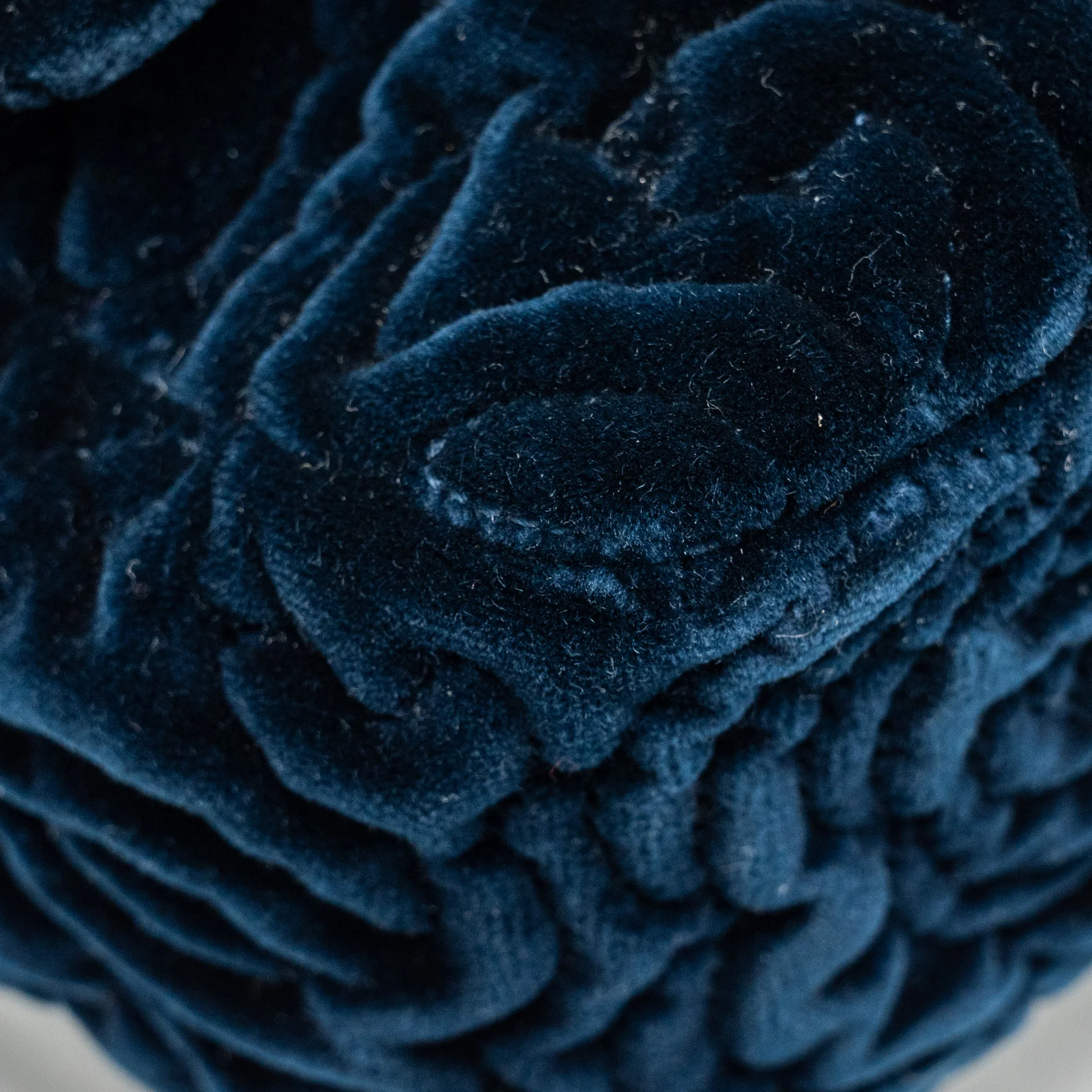 Chanel Camellia Embossed Mini Square Flap Bag Velvet Navy GHW (microchip) - Image 9