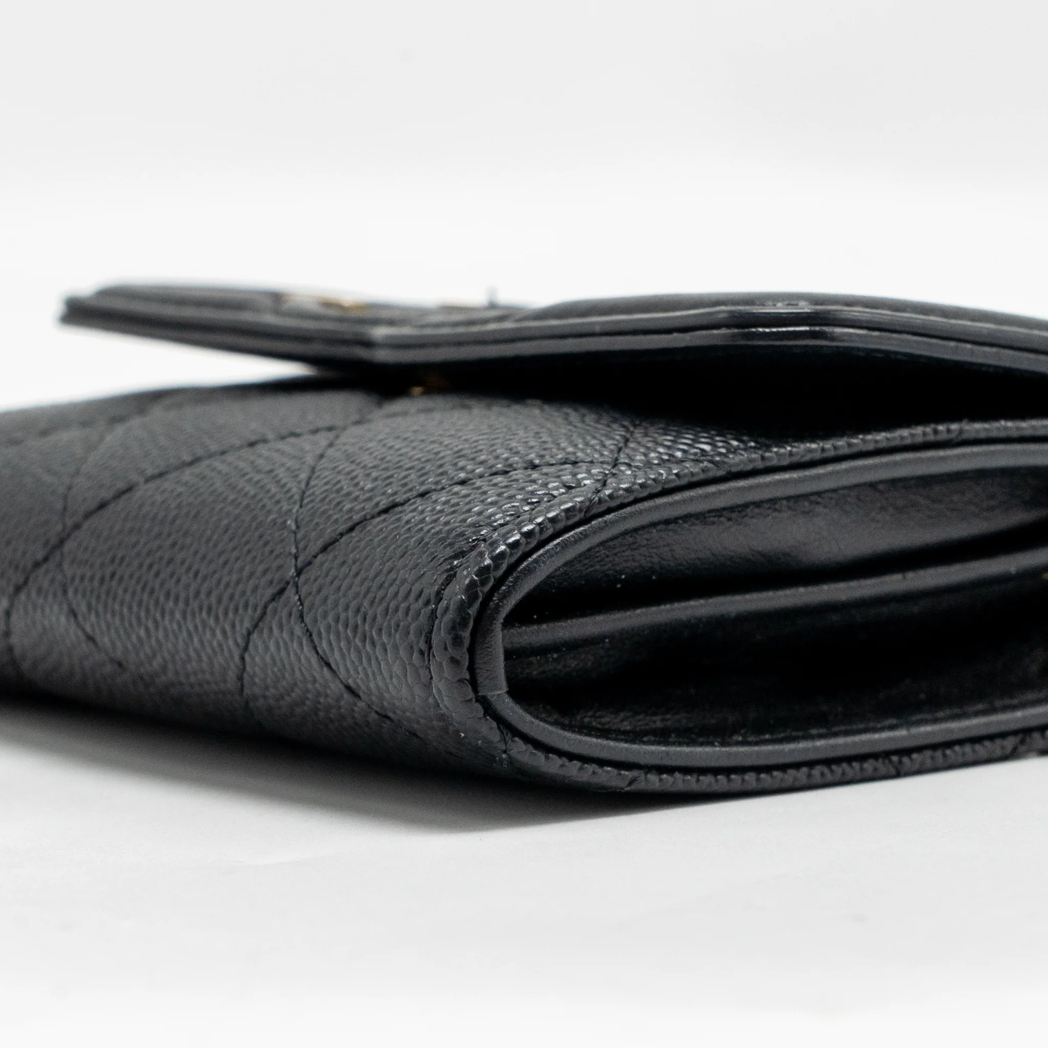 Chanel CC Filigree quilted flap card holder caviar black GHW - Image 8