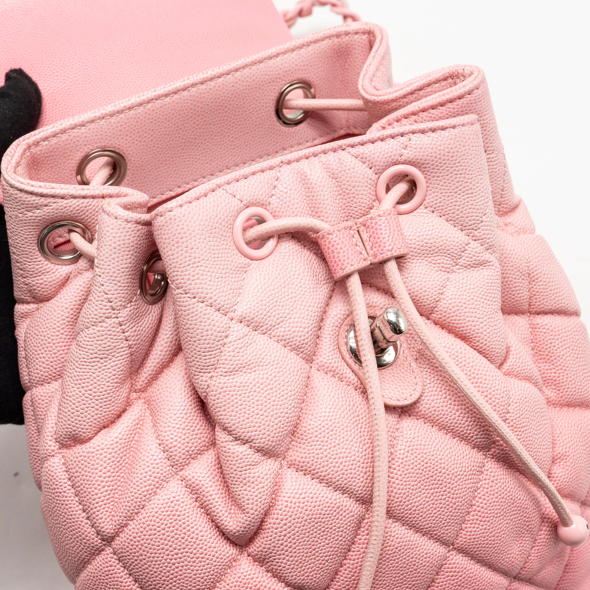 Chanel CC Flap Drawstring Backpack Caviar Gradient Pink SHW (Microchip) - Image 15