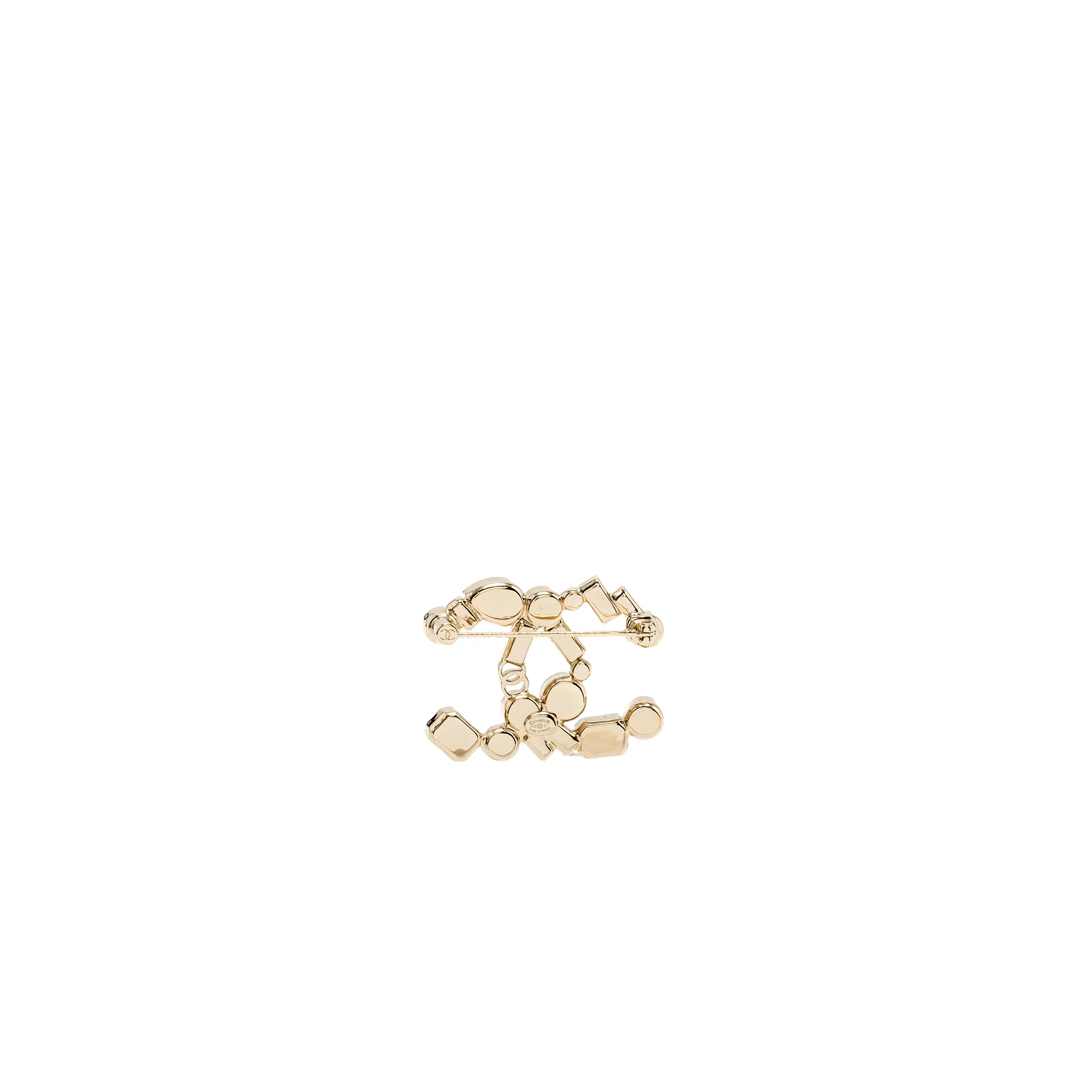 Chanel CC logo brooch Crystal/pearl LGHW - Image 4