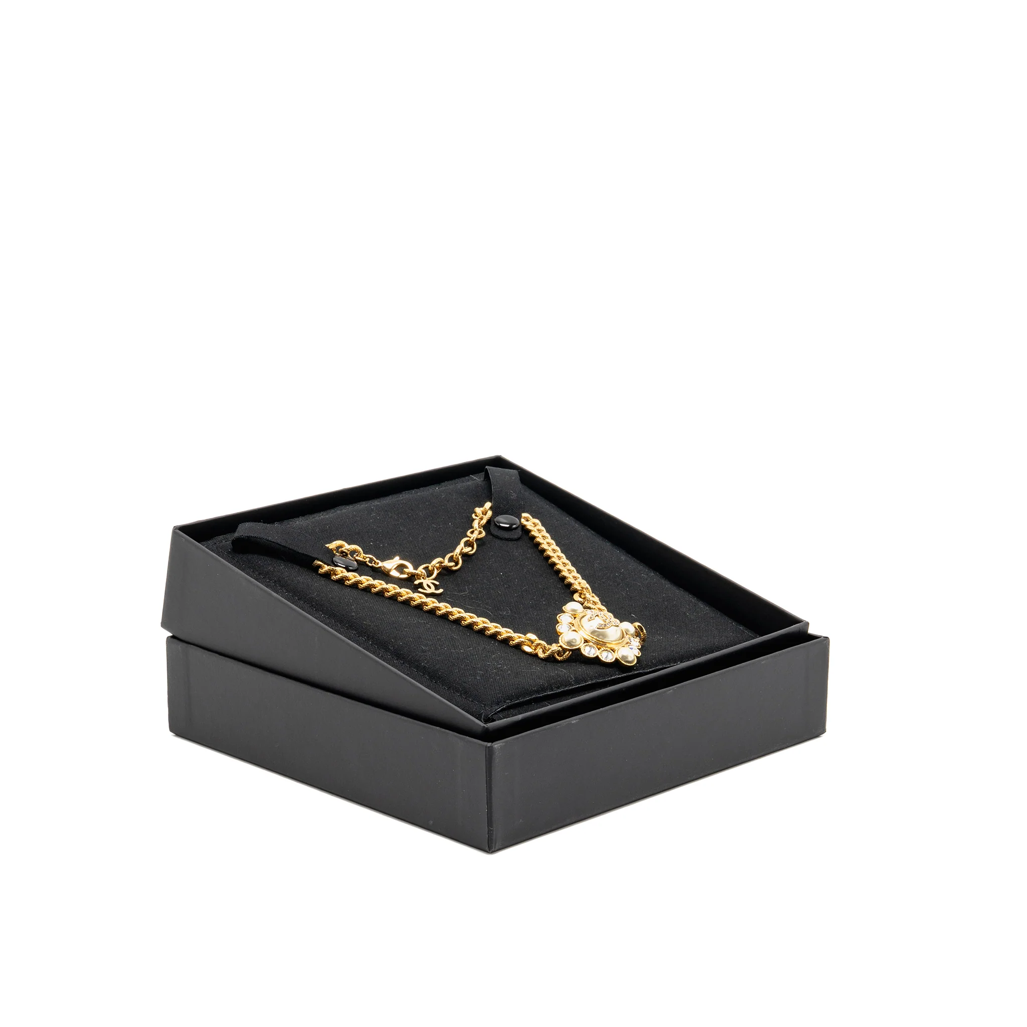 Chanel CC Logo Chocker/Necklace Pearl/Crystal Gold Tone - Image 2